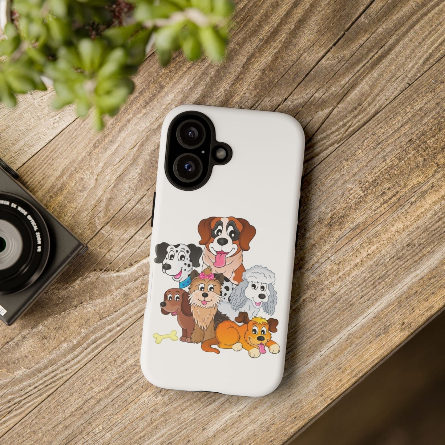 Custodia per iPhone 16 Pet Lover con Design Adorabile di Cani - Protezione Resistente e Supporto per Ricarica Wireless - Aky & Co.