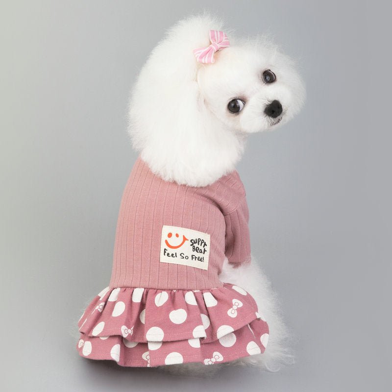 Cute Smiley Polka Dot Pet Dress - Aky & Co.