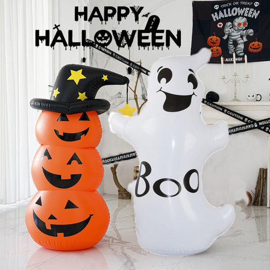 Decorazione Halloween Zucca Gonfiabile | Fantasma in Piedi da Giardino | Ornamenti Festa & Natale - Aky & Co.