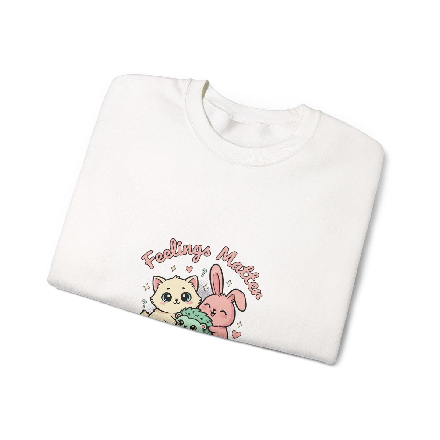 Emotive Kawaii Critters Crewneck Sweatshirt | tiny animals big feelings, pastel cute animal art - AKYCO