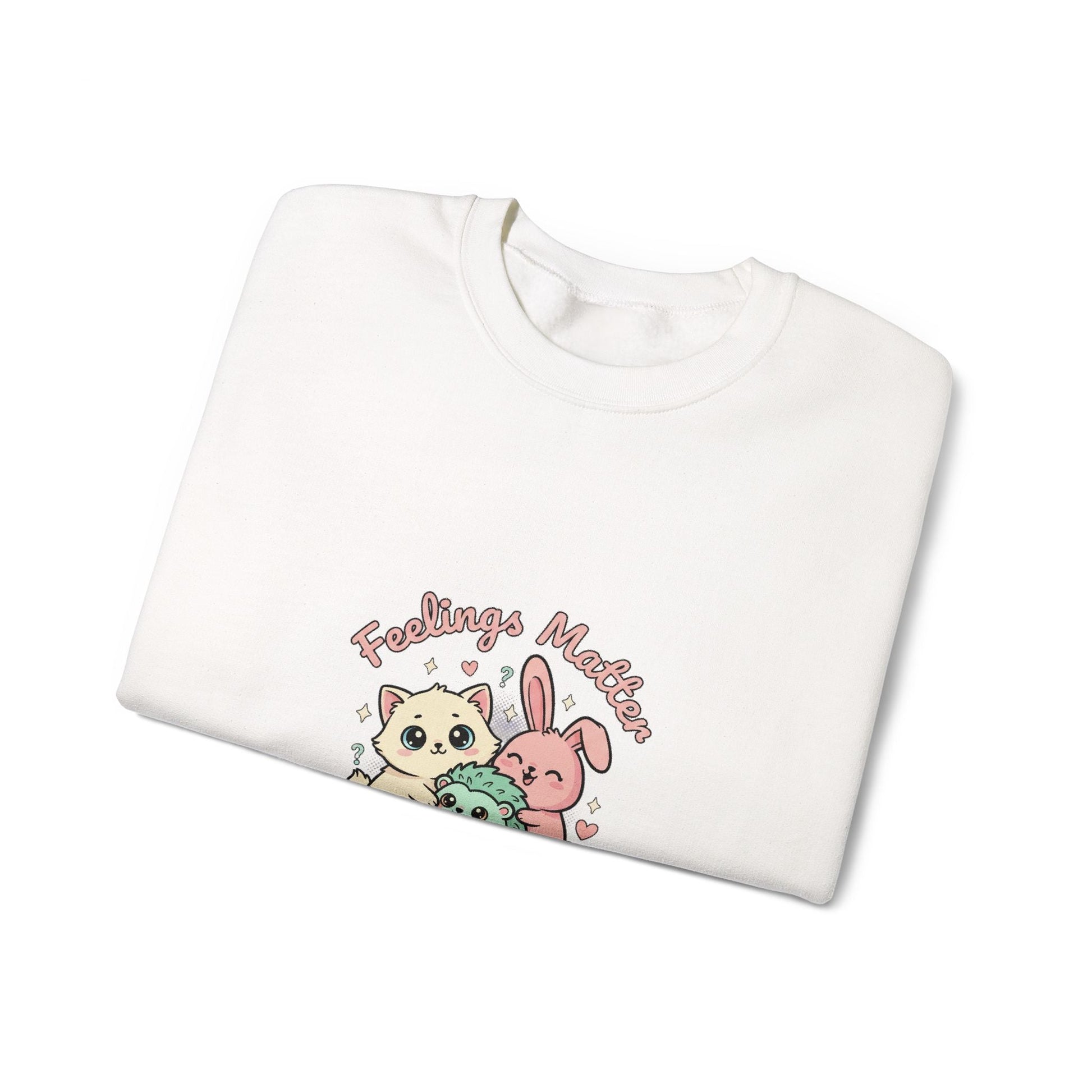 Emotive Kawaii Critters Crewneck Sweatshirt | tiny animals big feelings, pastel cute animal art - AKYCO