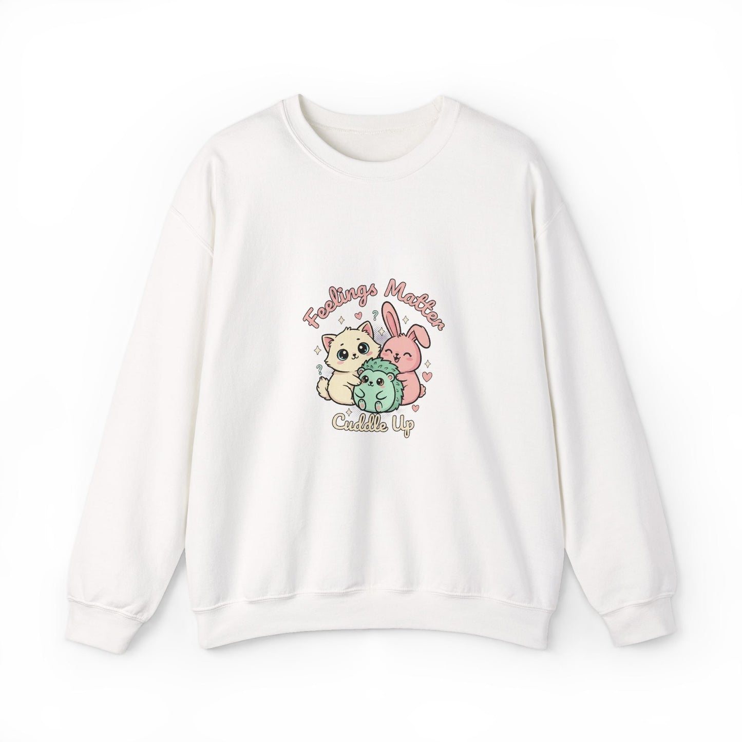 Emotive Kawaii Critters Crewneck Sweatshirt | tiny animals big feelings, pastel cute animal art - AKYCO