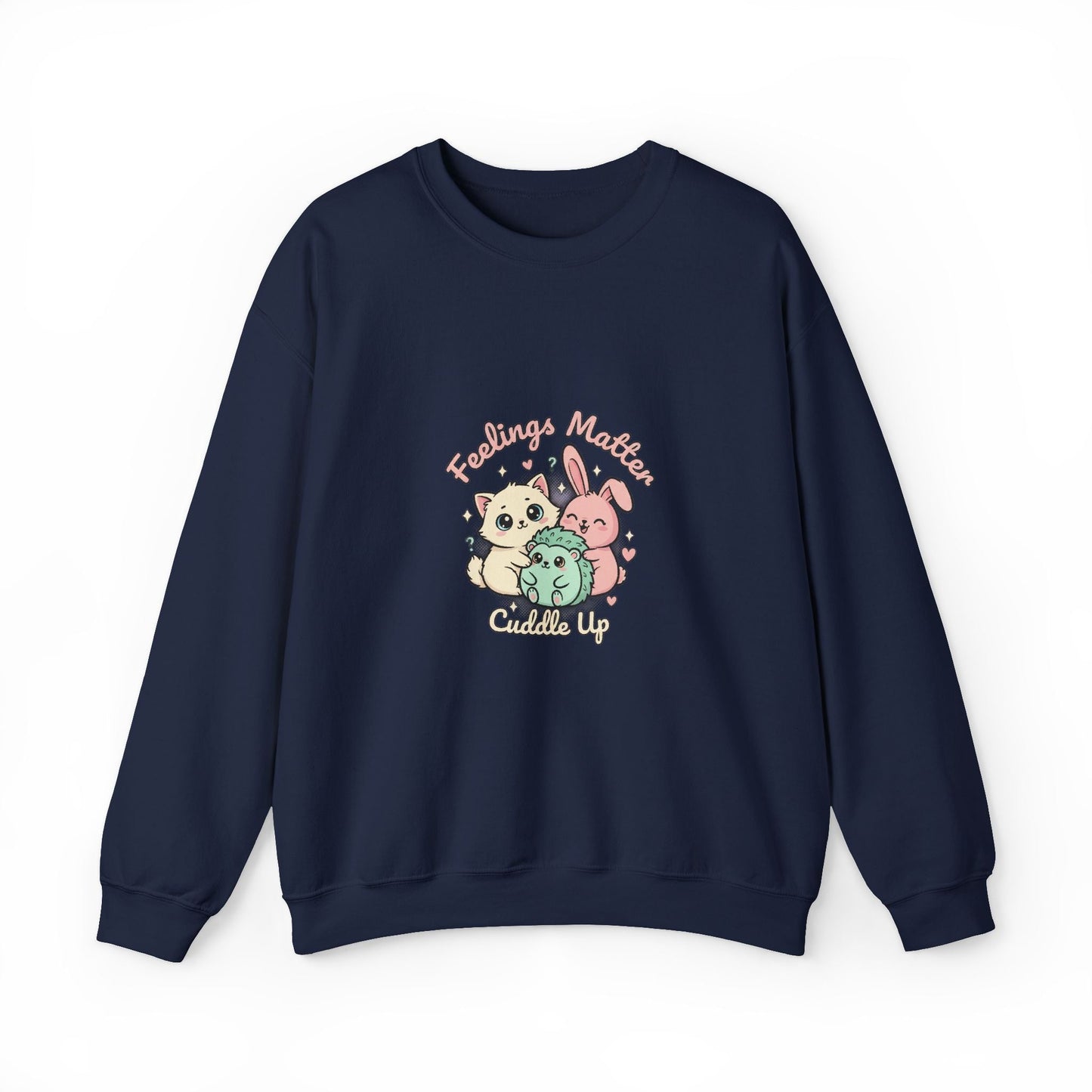 Emotive Kawaii Critters Crewneck Sweatshirt | tiny animals big feelings, pastel cute animal art - AKYCO