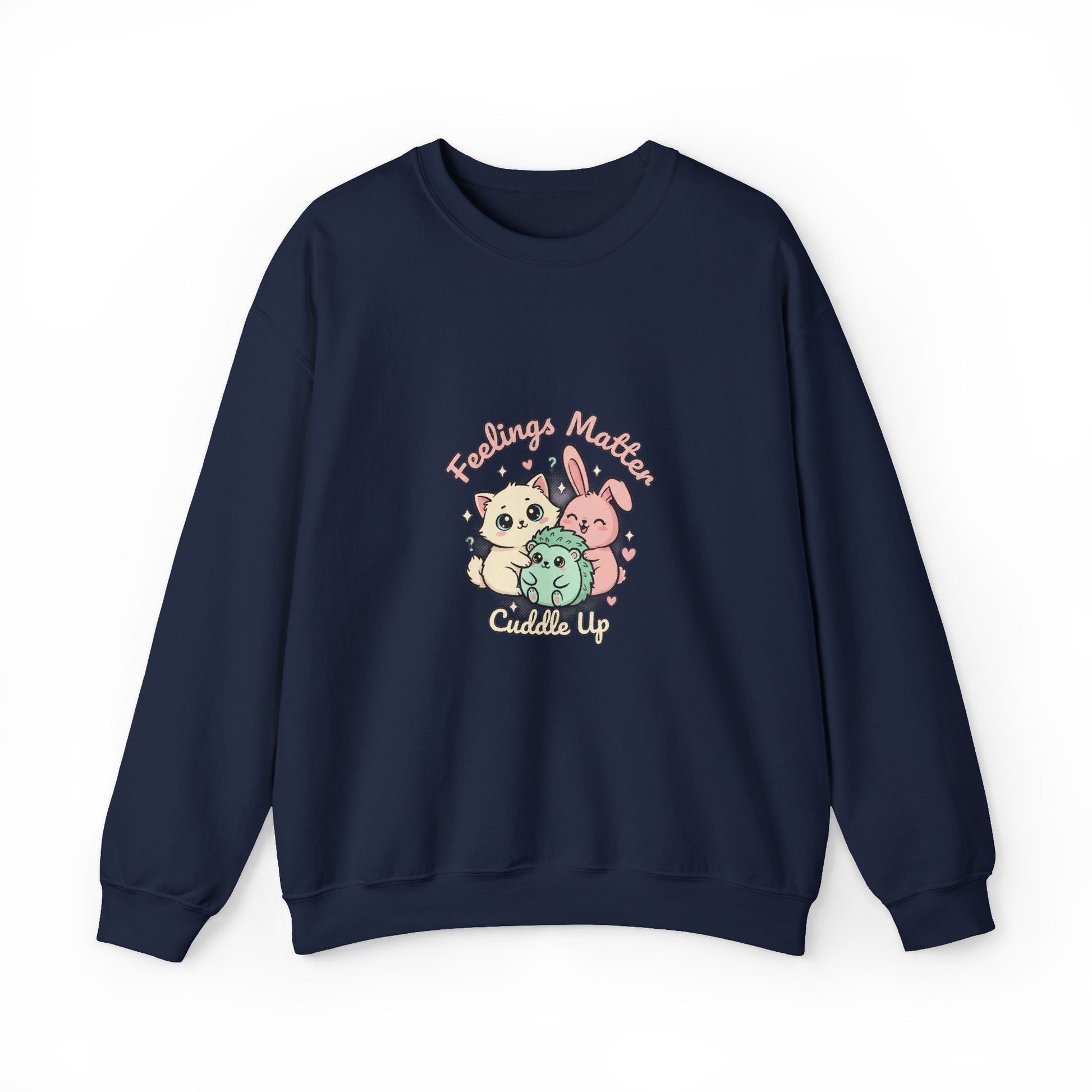 Emotive Kawaii Critters Crewneck Sweatshirt | tiny animals big feelings, pastel cute animal art - AKYCO