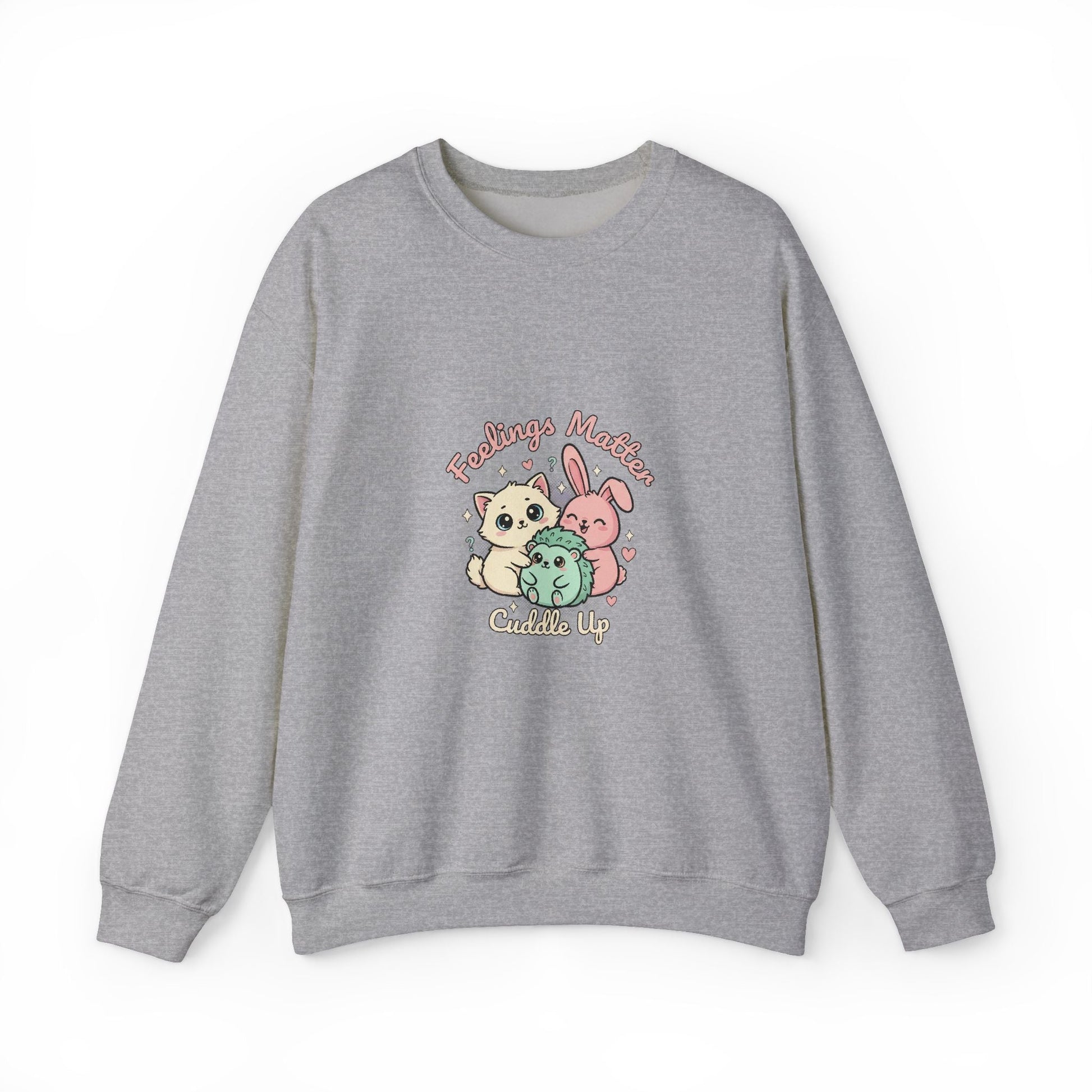 Emotive Kawaii Critters Crewneck Sweatshirt | tiny animals big feelings, pastel cute animal art - AKYCO