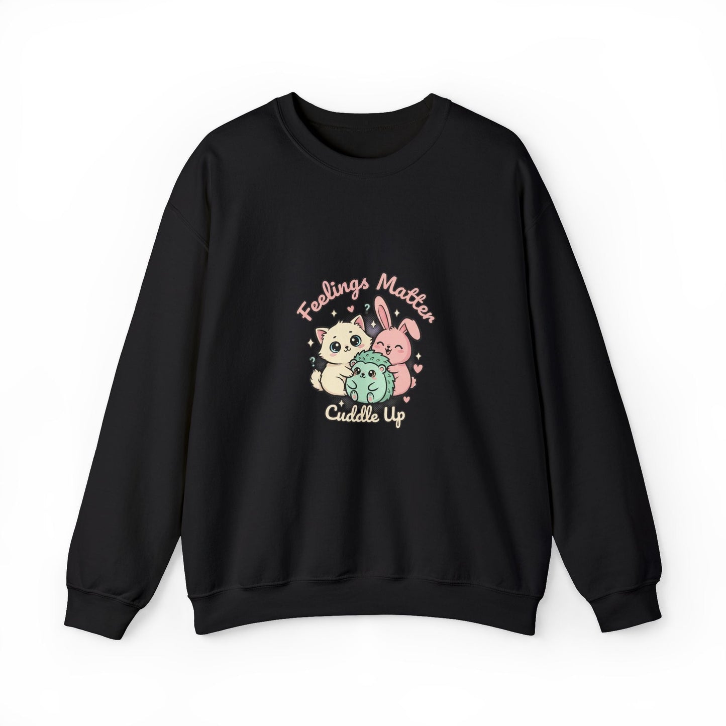 Emotive Kawaii Critters Crewneck Sweatshirt | tiny animals big feelings, pastel cute animal art - AKYCO