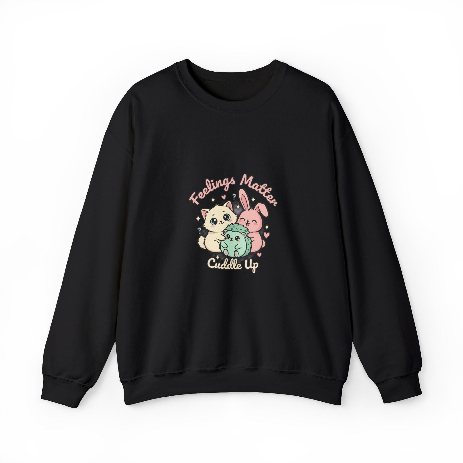 Emotive Kawaii Critters Crewneck Sweatshirt | tiny animals big feelings, pastel cute animal art - AKYCO