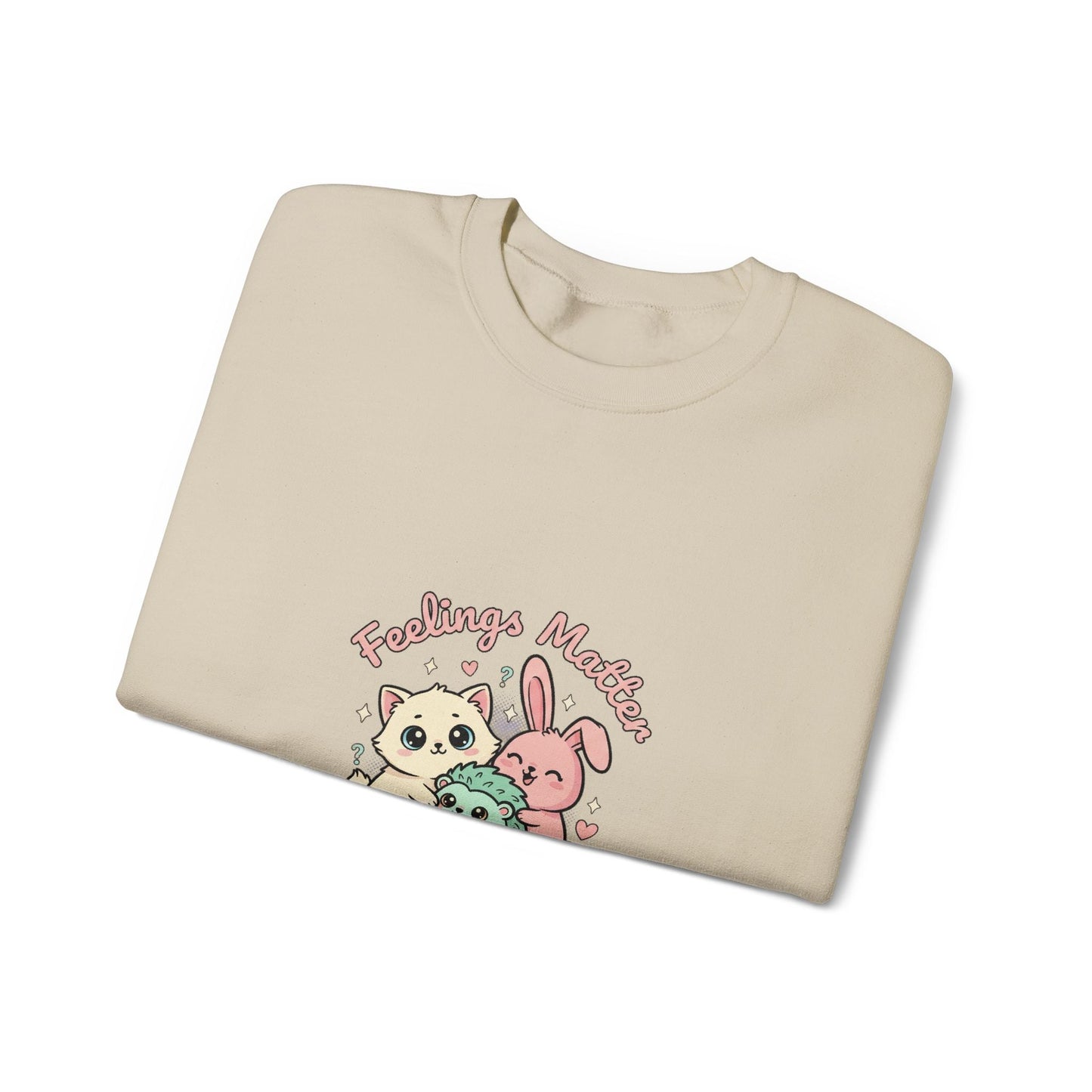 Emotive Kawaii Critters Crewneck Sweatshirt | tiny animals big feelings, pastel cute animal art - AKYCO