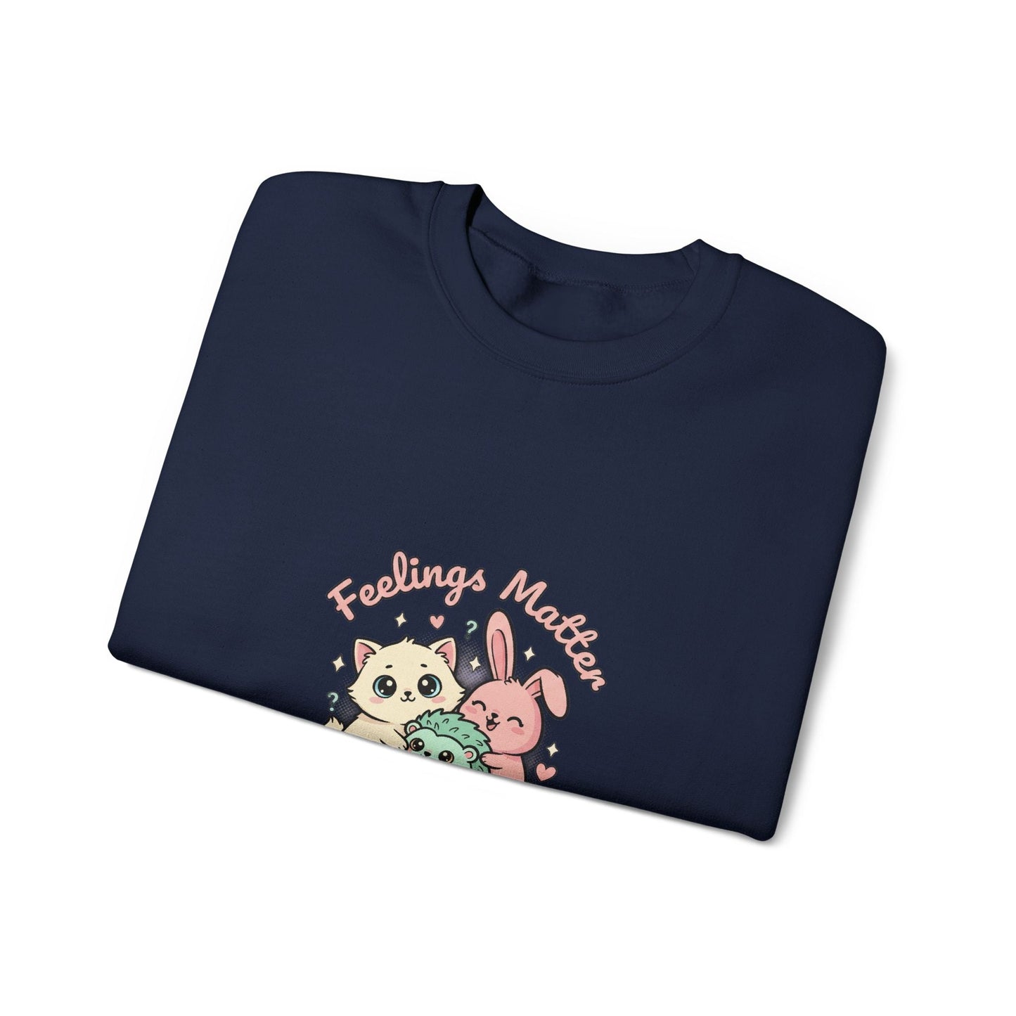 Emotive Kawaii Critters Crewneck Sweatshirt | tiny animals big feelings, pastel cute animal art - AKYCO
