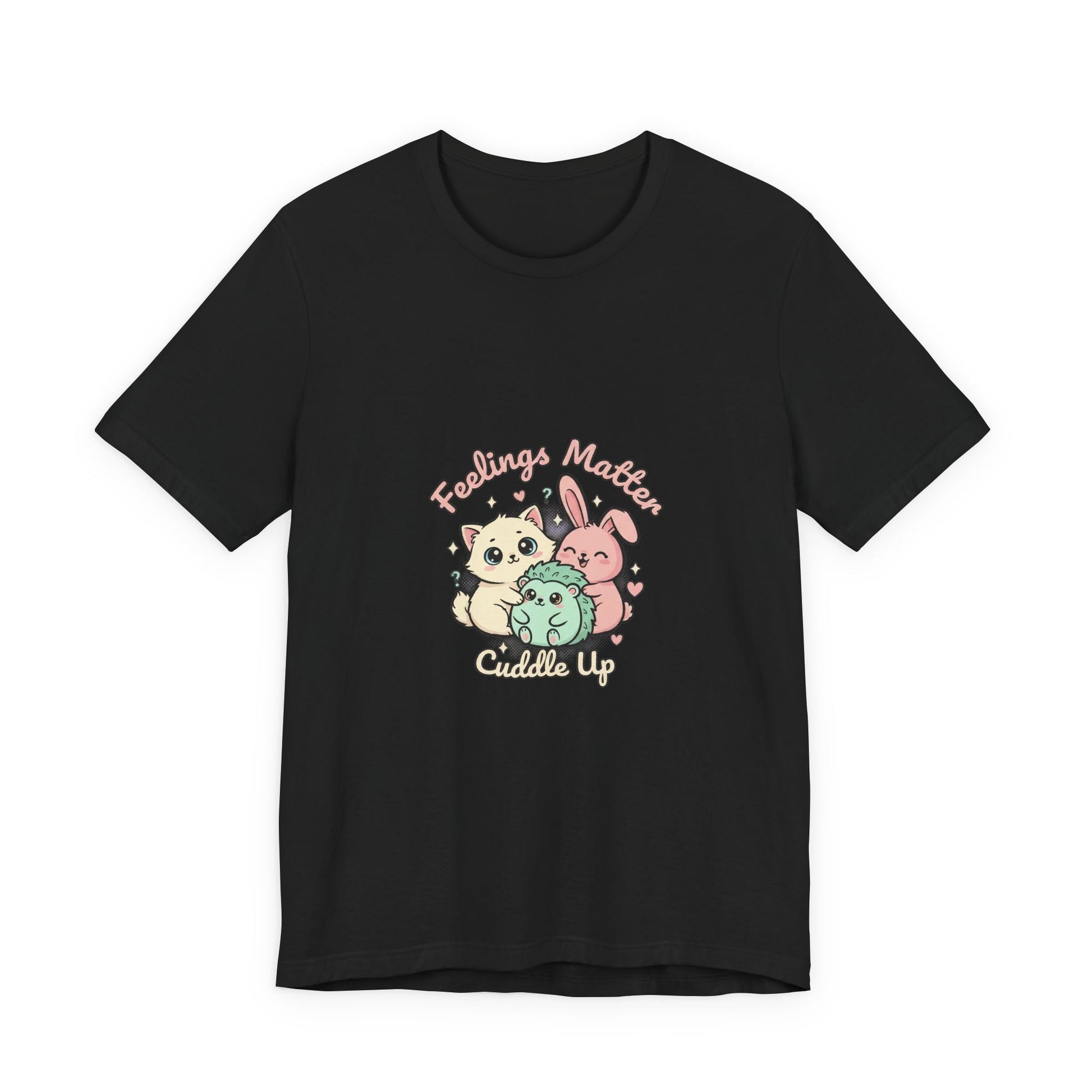 Empathetic Kawaii Critters Tee | tiny creature art, pastel emotive cartoon pet - AKYCO