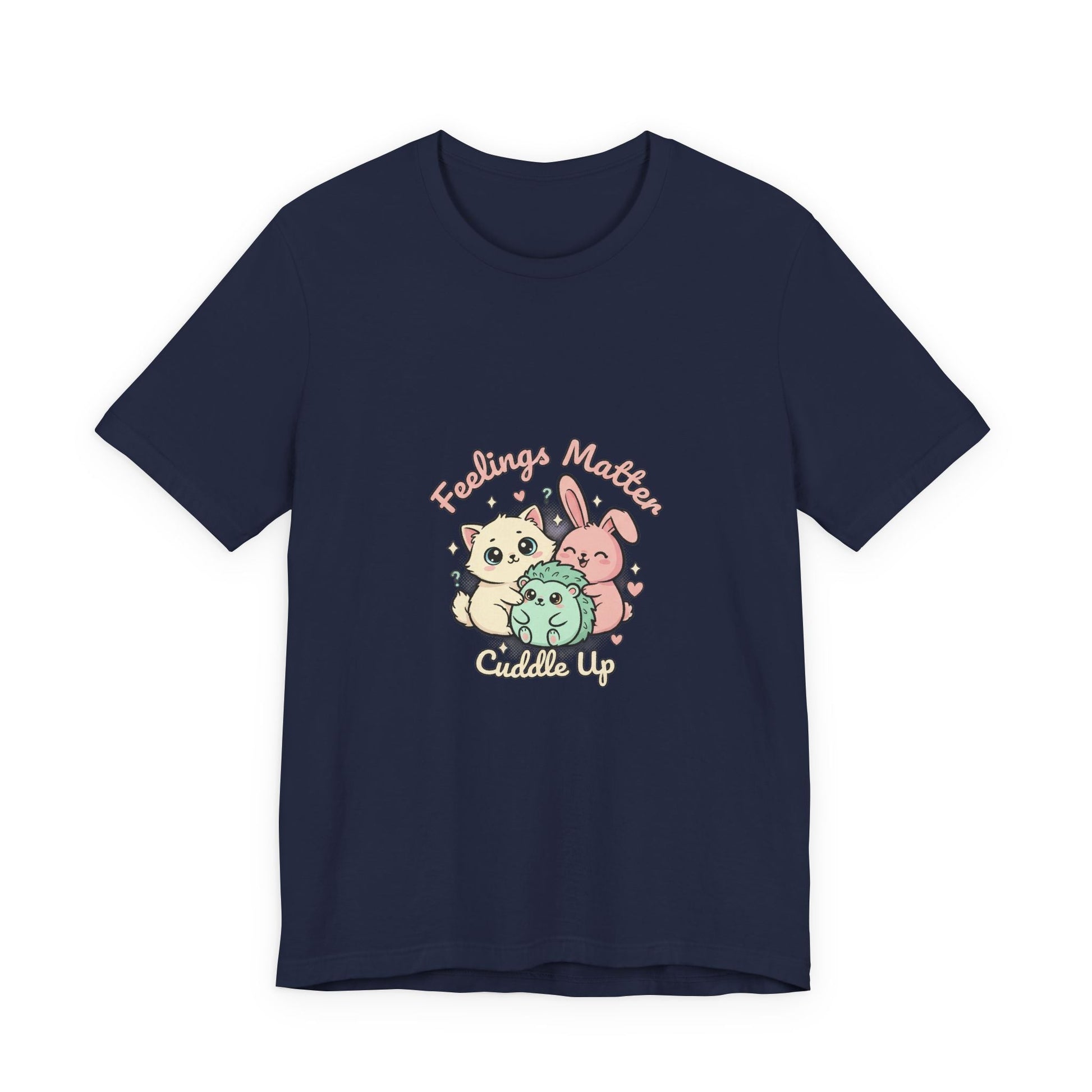 Empathetic Kawaii Critters Tee | tiny creature art, pastel emotive cartoon pet - AKYCO