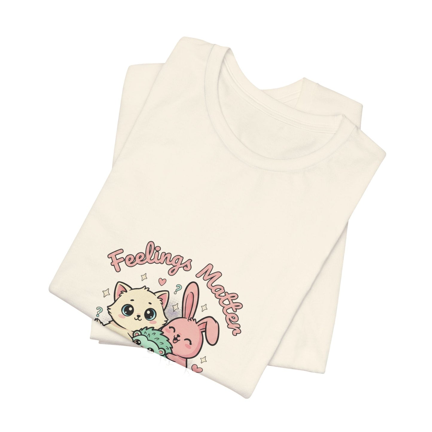 Empathetic Kawaii Critters Tee | tiny creature art, pastel emotive cartoon pet - AKYCO