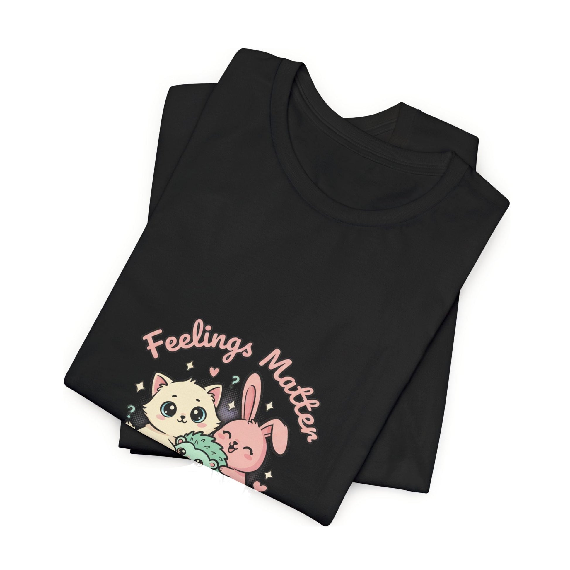 Empathetic Kawaii Critters Tee | tiny creature art, pastel emotive cartoon pet - AKYCO