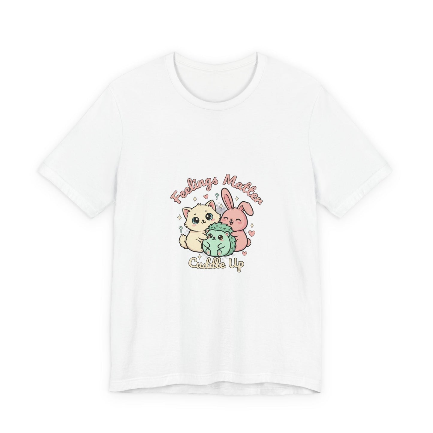 Empathetic Kawaii Critters Tee | tiny creature art, pastel emotive cartoon pet - AKYCO