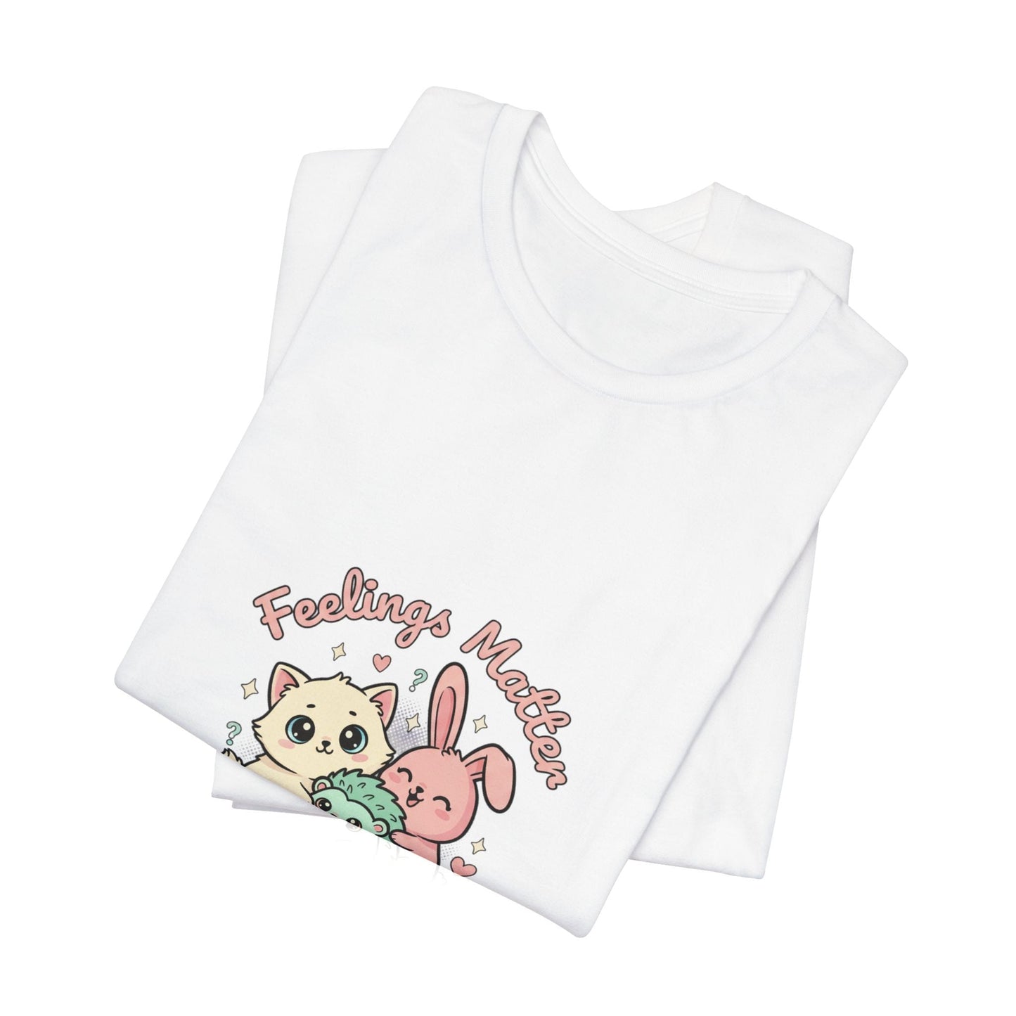 Empathetic Kawaii Critters Tee | tiny creature art, pastel emotive cartoon pet - AKYCO