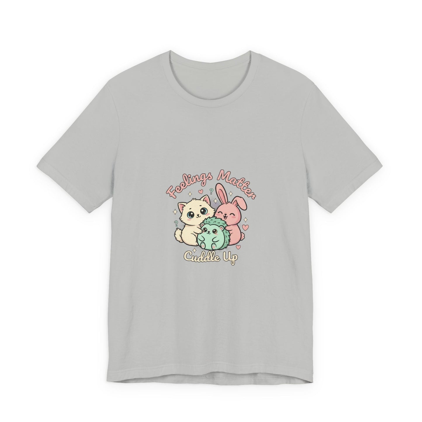 Empathetic Kawaii Critters Tee | tiny creature art, pastel emotive cartoon pet - AKYCO