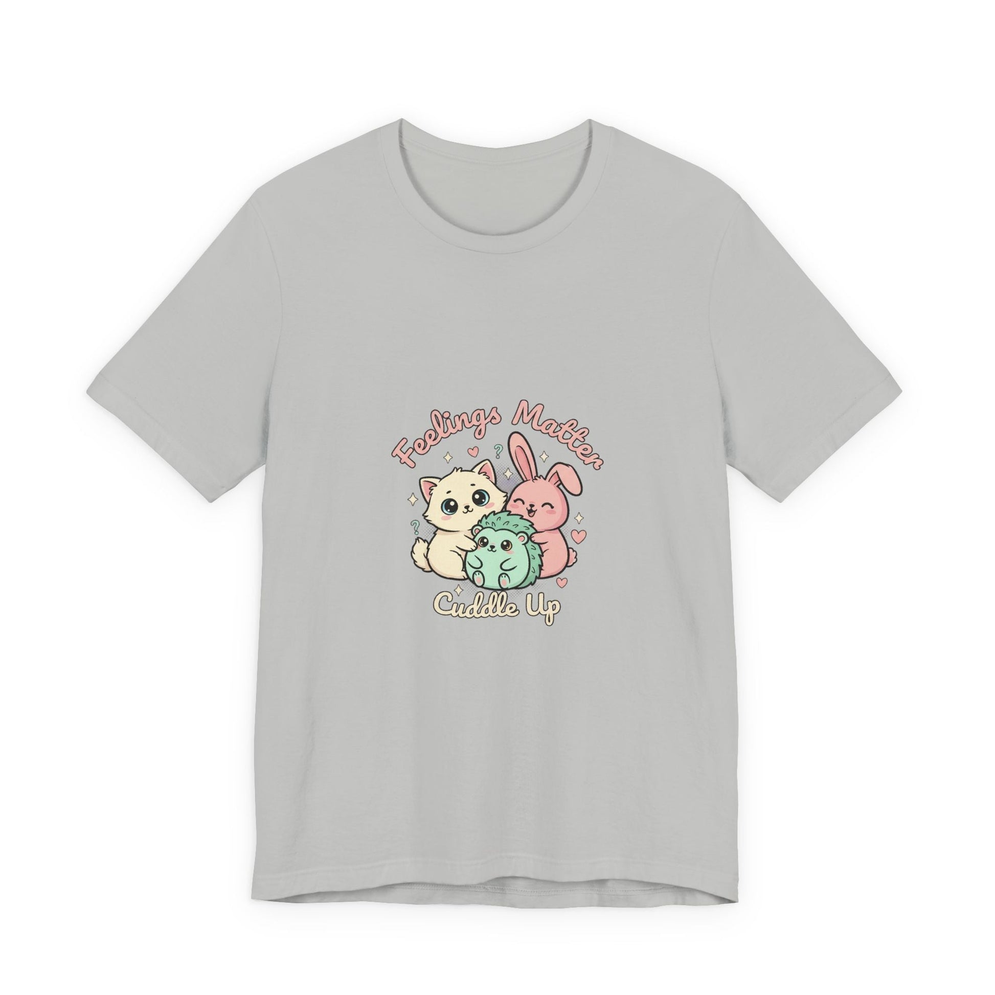 Empathetic Kawaii Critters Tee | tiny creature art, pastel emotive cartoon pet - AKYCO