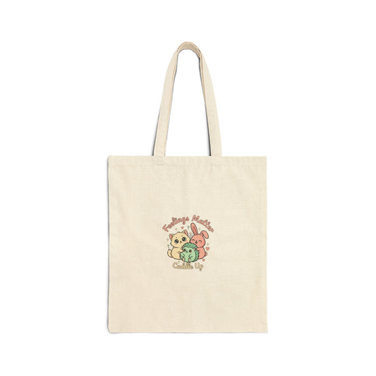 Empathetic Kawaii Critters Tote | tiny animals, emotive cartoon pet - AKYCO