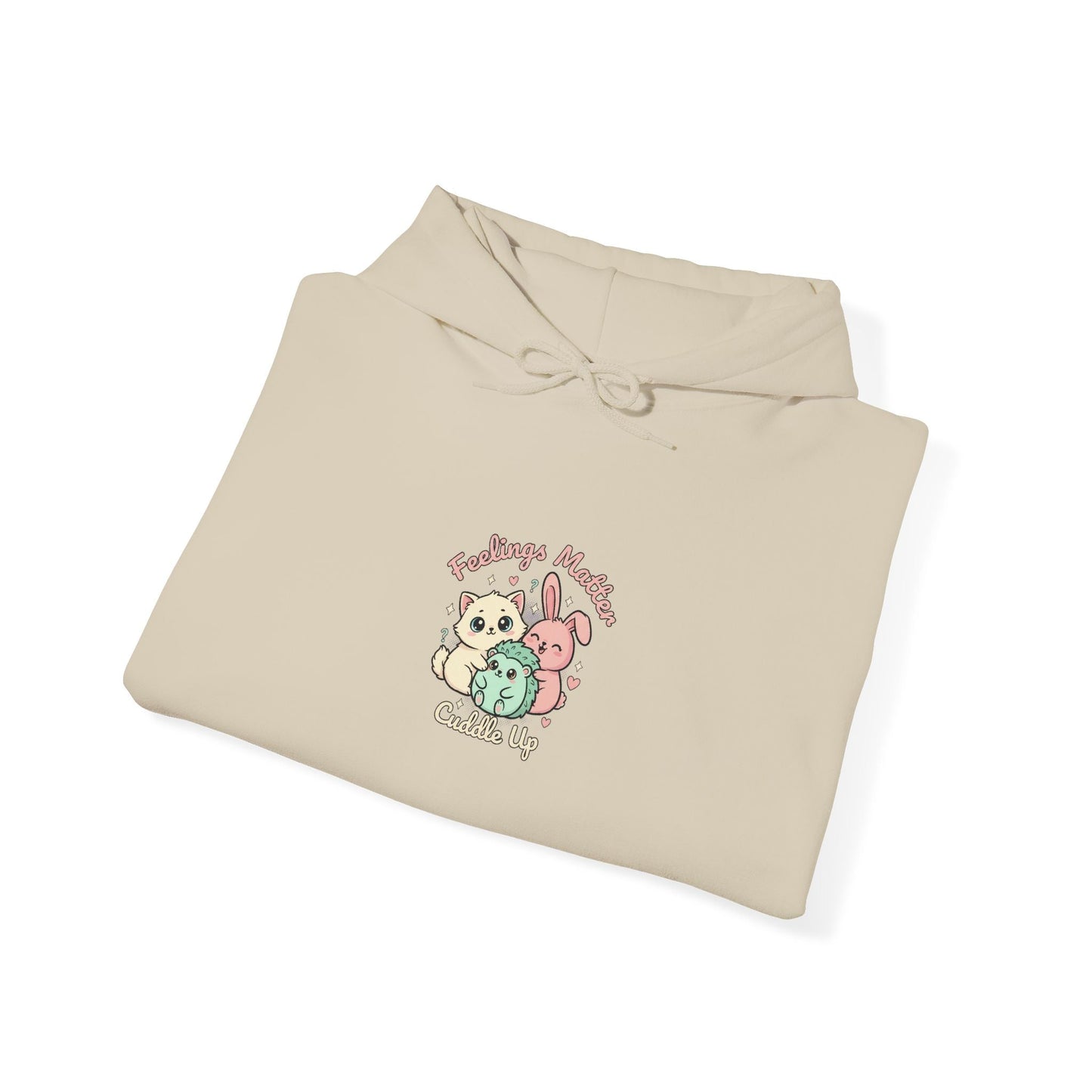 Empathetic Tiny Animals Hoodie | kawaii sad animal, pastel emotive cartoon pet - AKYCO