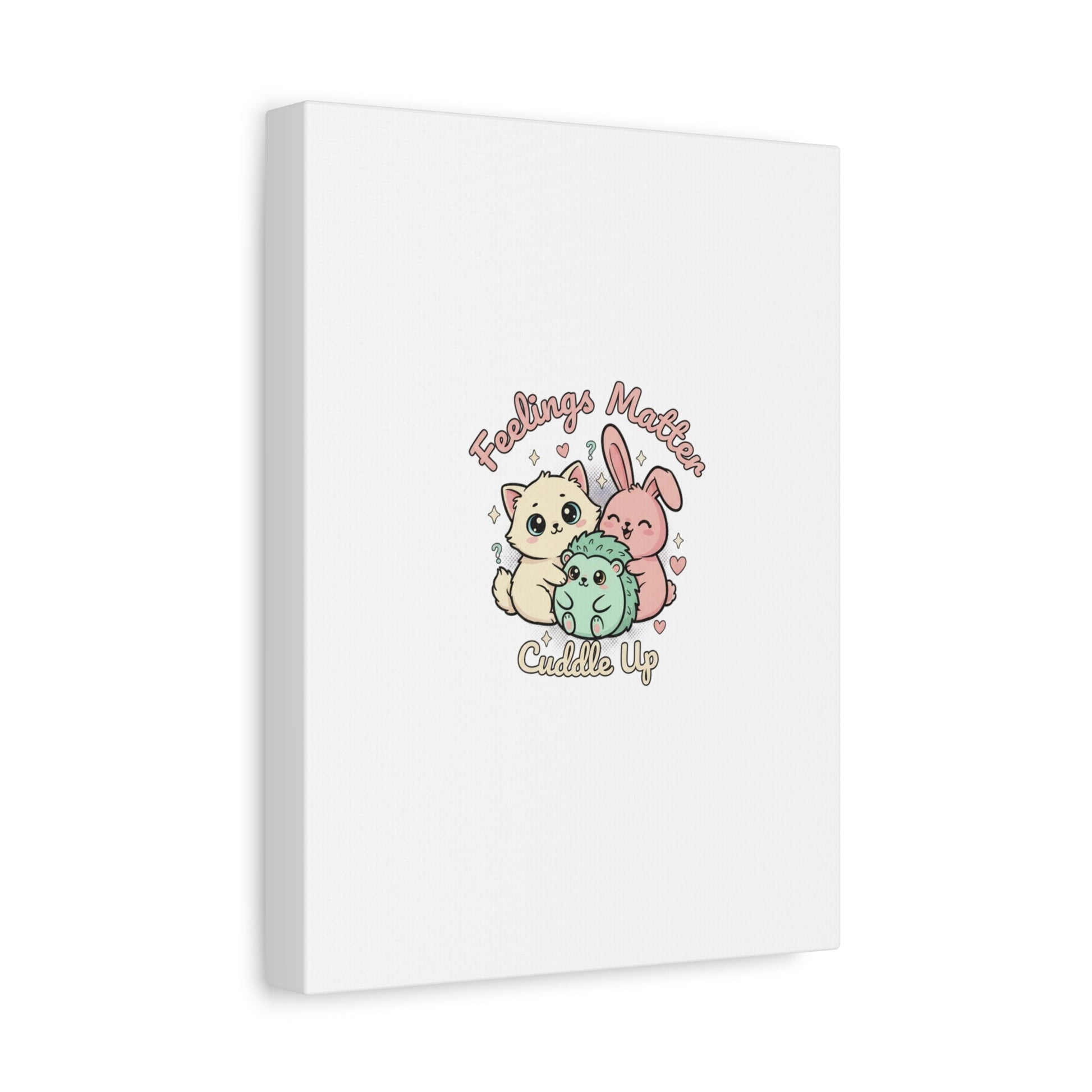 Feelings Matter Cuddle Up Canvas | Tiny Animals, Emotive Cute Animal Art - AKYCO