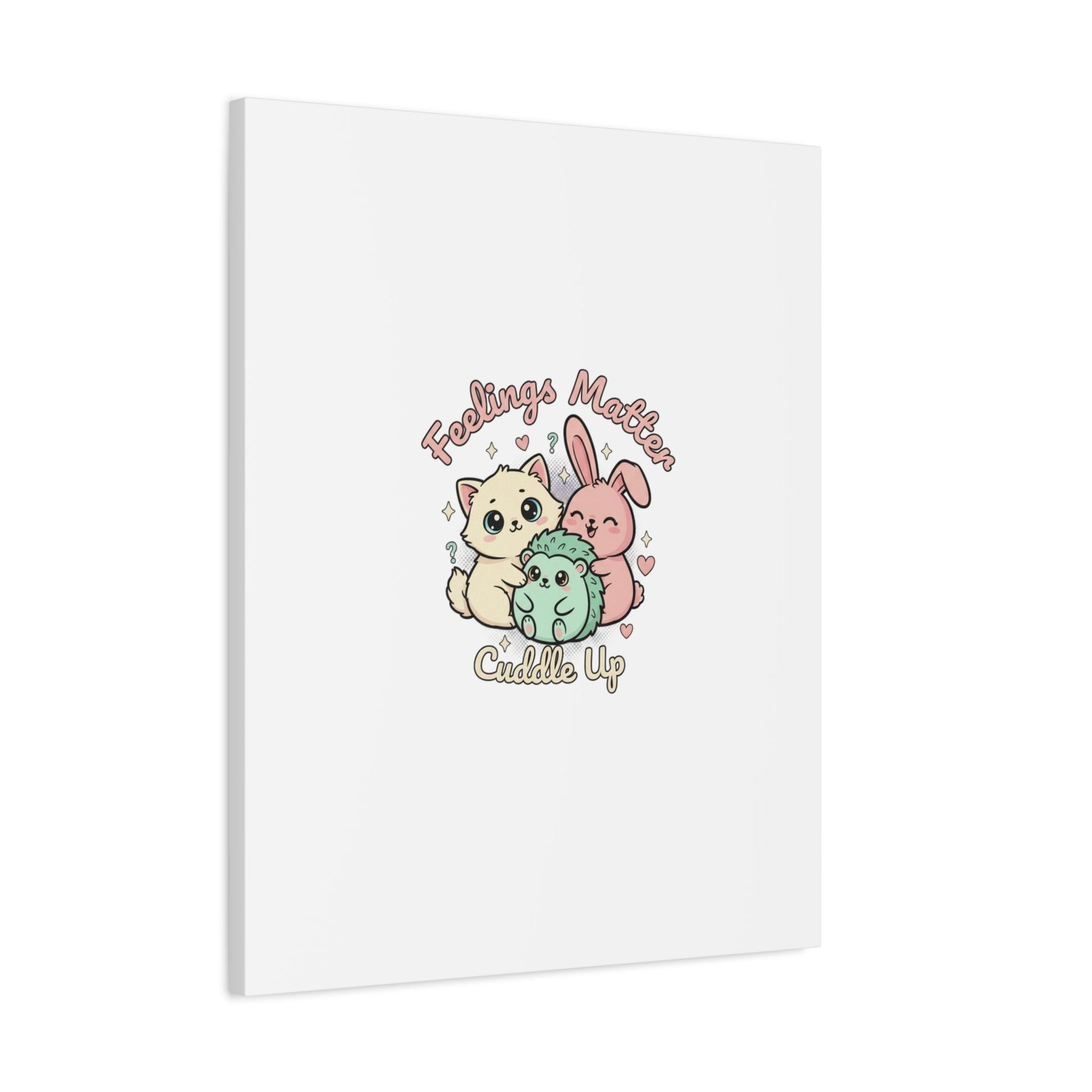 Feelings Matter Cuddle Up Canvas | Tiny Animals, Emotive Cute Animal Art - AKYCO