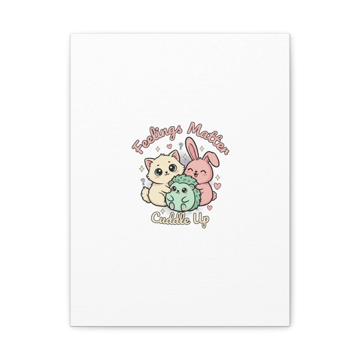 Feelings Matter Cuddle Up Canvas | Tiny Animals, Emotive Cute Animal Art - AKYCO