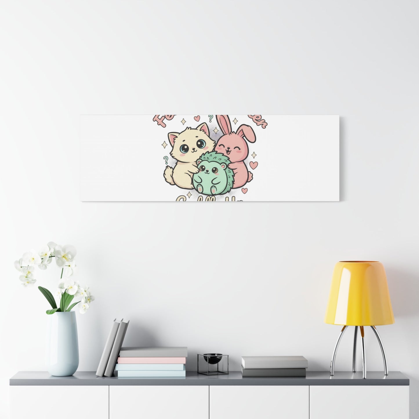 Feelings Matter Cuddle Up Canvas | Tiny Animals, Emotive Cute Animal Art - AKYCO