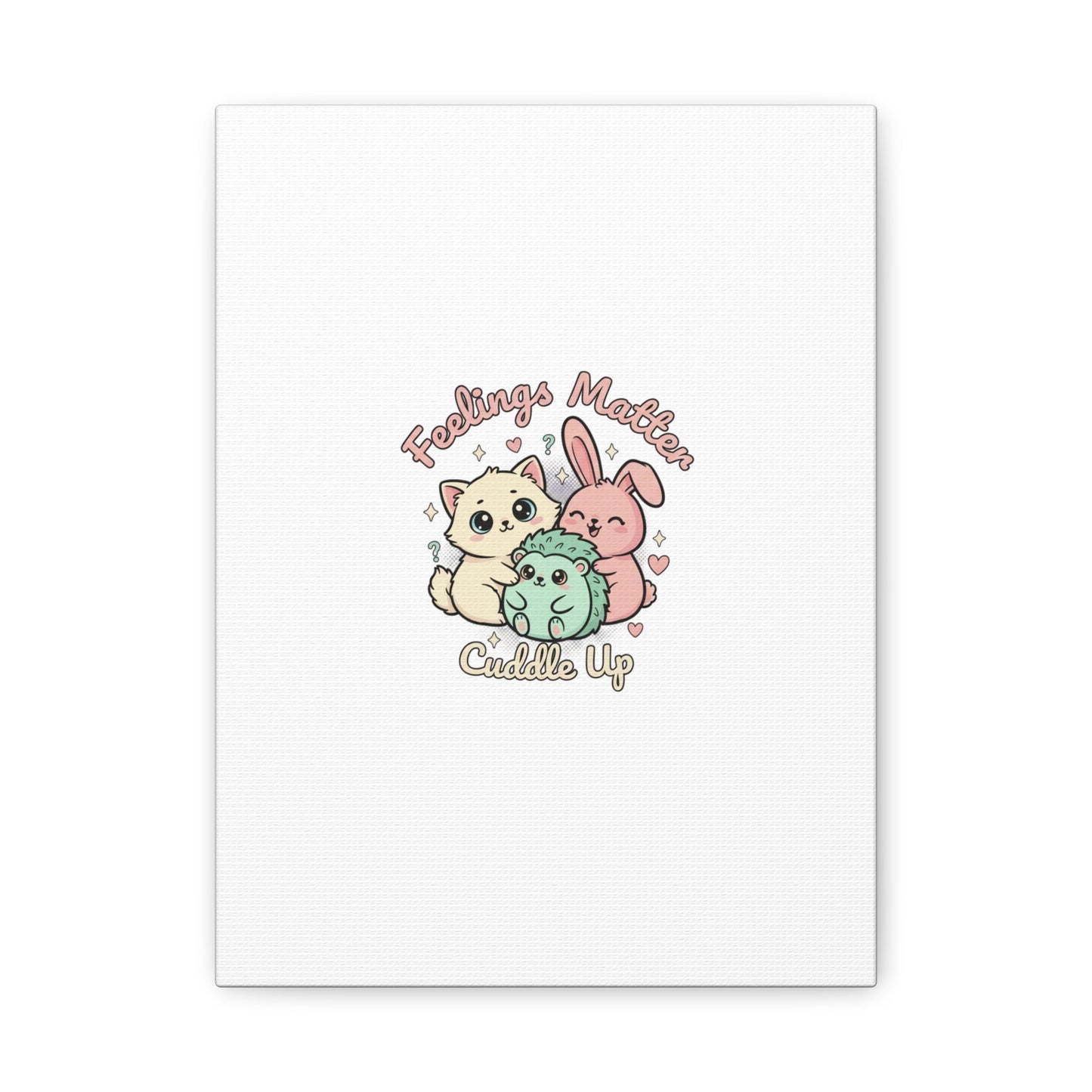 Feelings Matter Cuddle Up Canvas | Tiny Animals, Emotive Cute Animal Art - AKYCO
