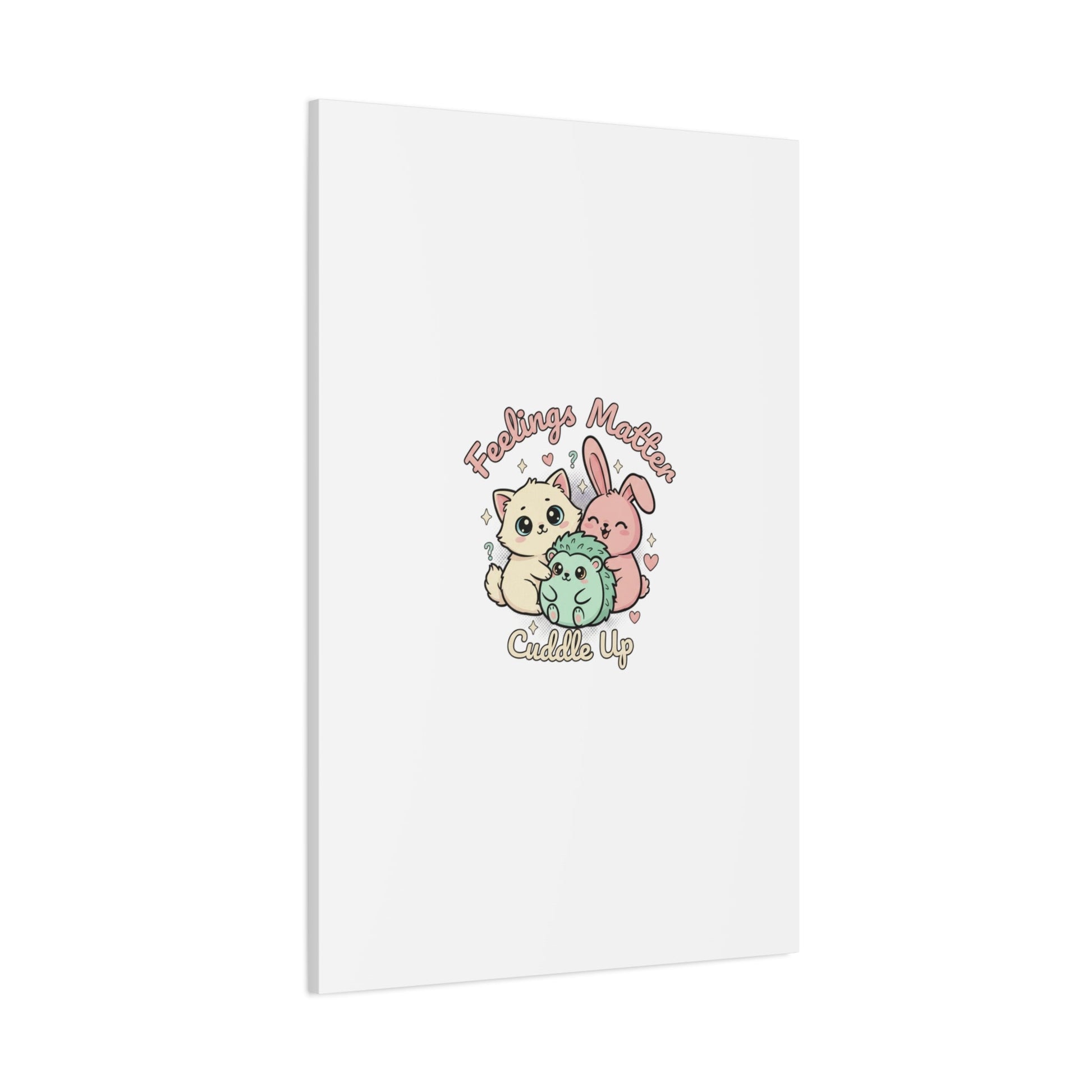 Feelings Matter Cuddle Up Canvas | Tiny Animals, Emotive Cute Animal Art - AKYCO