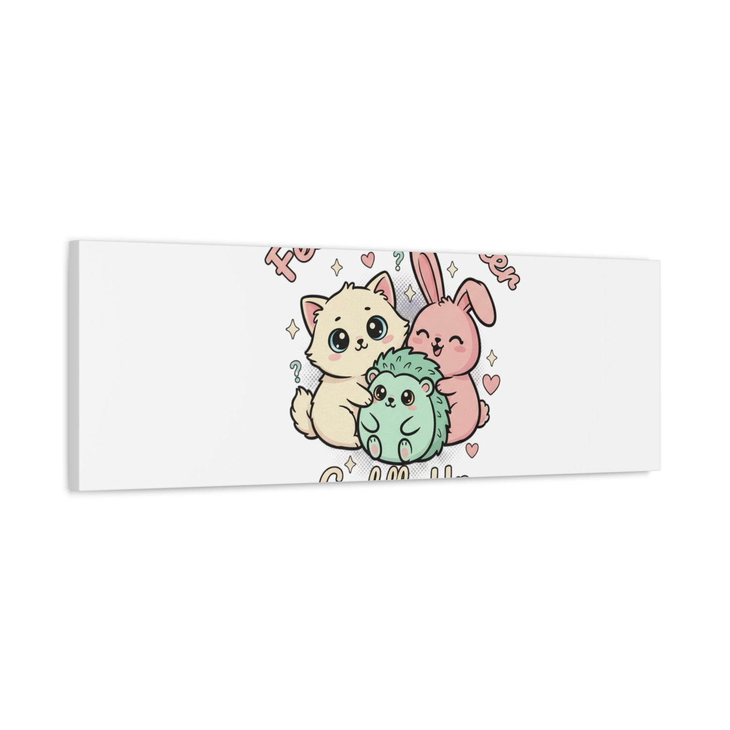 Feelings Matter Cuddle Up Canvas | Tiny Animals, Emotive Cute Animal Art - AKYCO