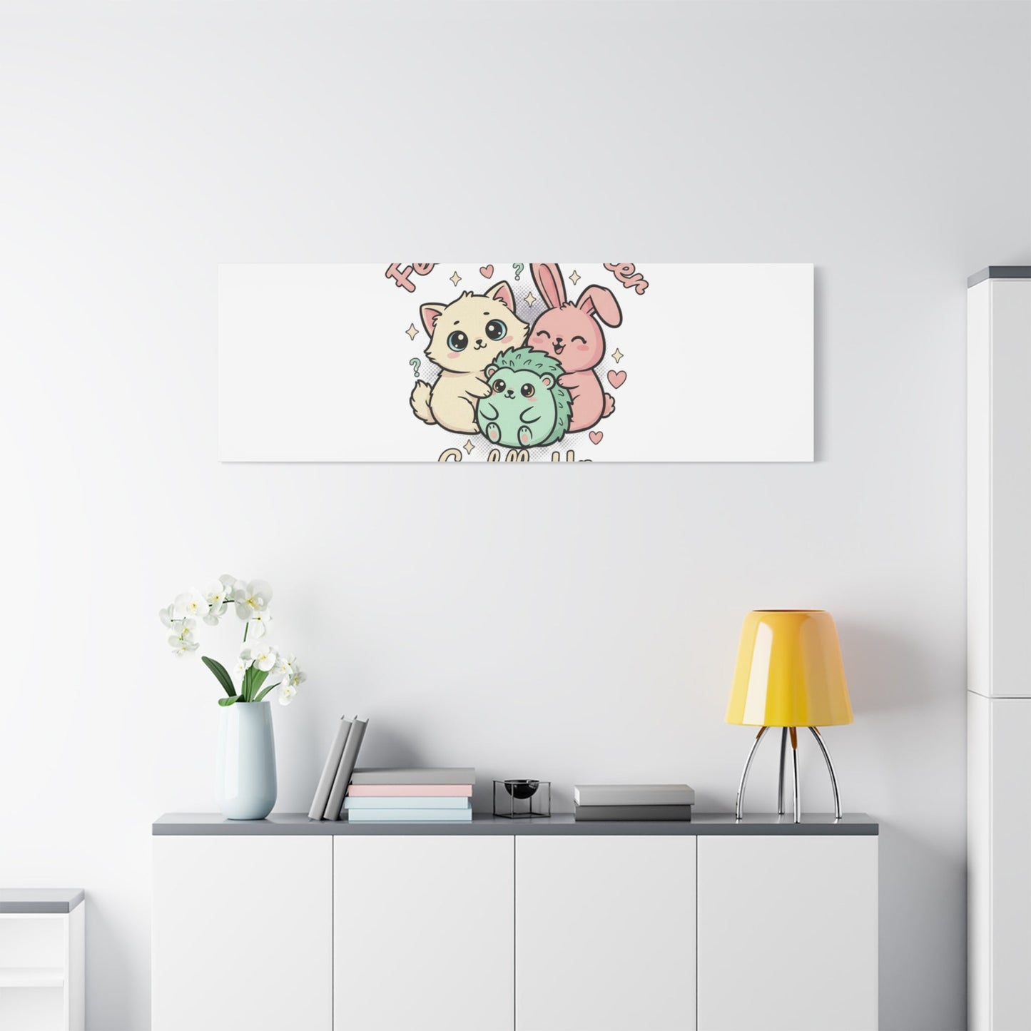 Feelings Matter Cuddle Up Canvas | Tiny Animals, Emotive Cute Animal Art - AKYCO