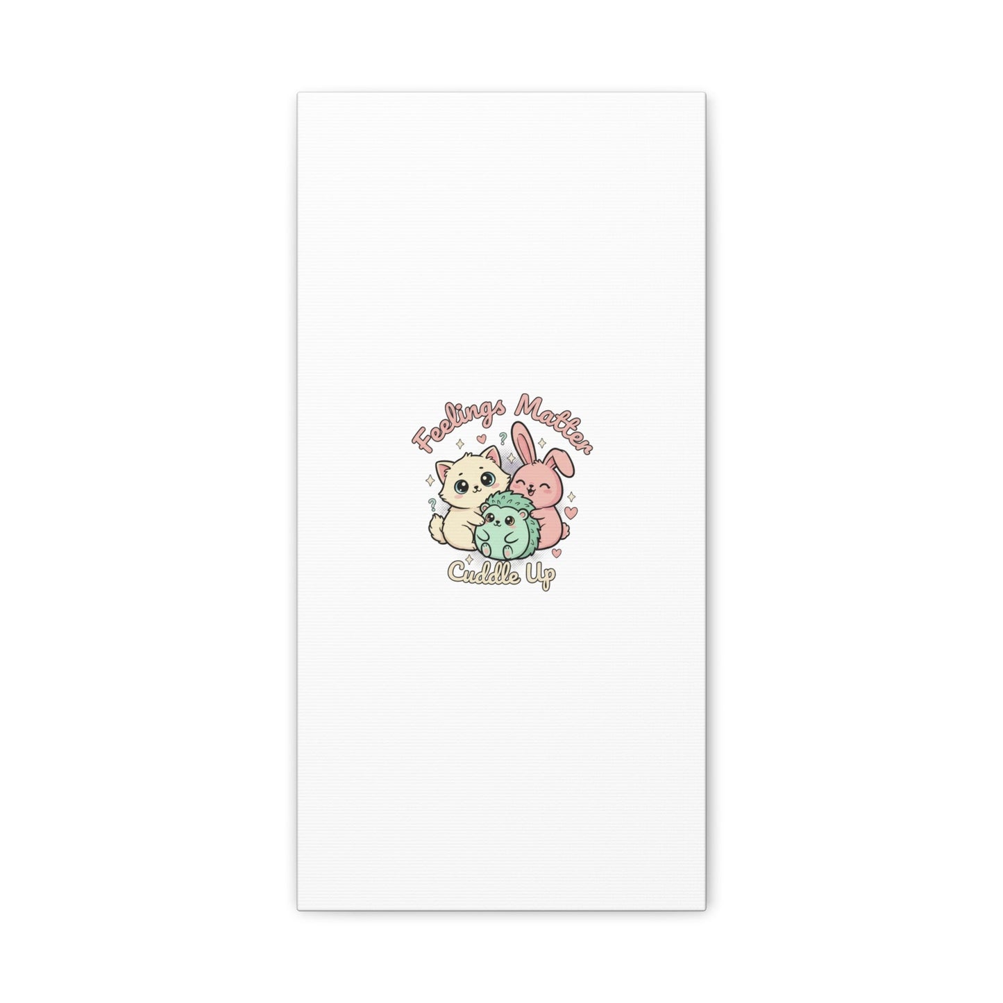 Feelings Matter Cuddle Up Canvas | Tiny Animals, Emotive Cute Animal Art - AKYCO