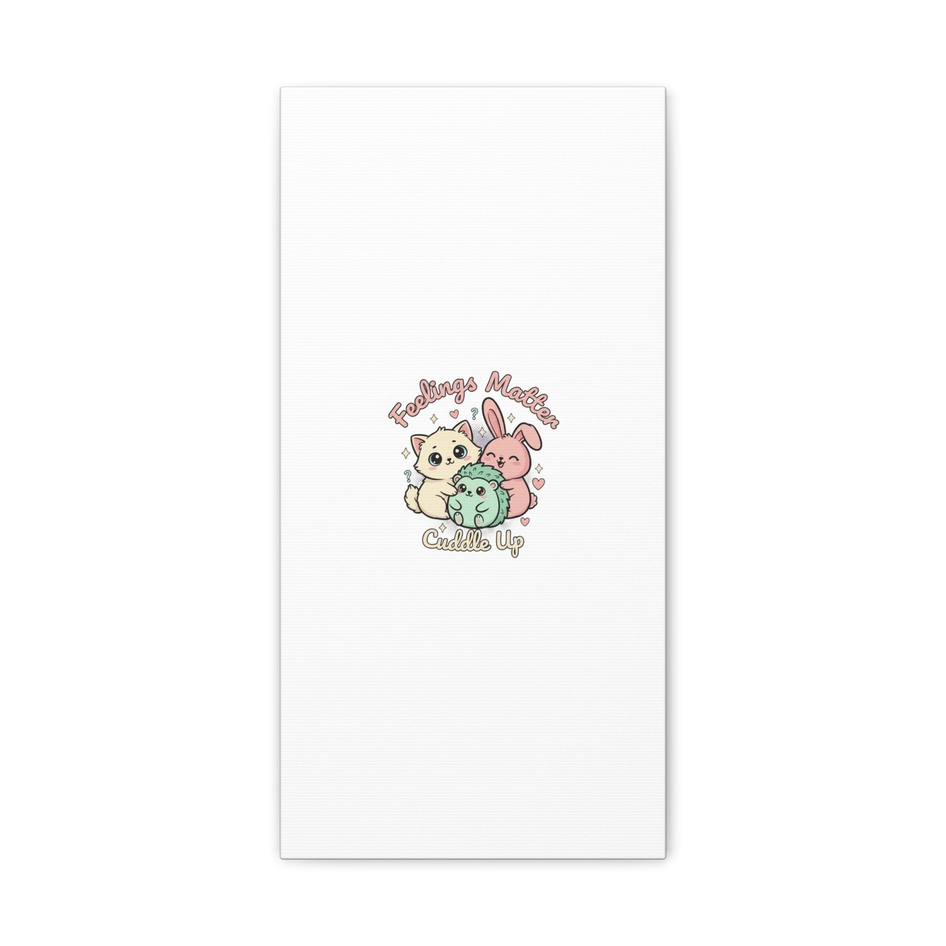 Feelings Matter Cuddle Up Canvas | Tiny Animals, Emotive Cute Animal Art - AKYCO