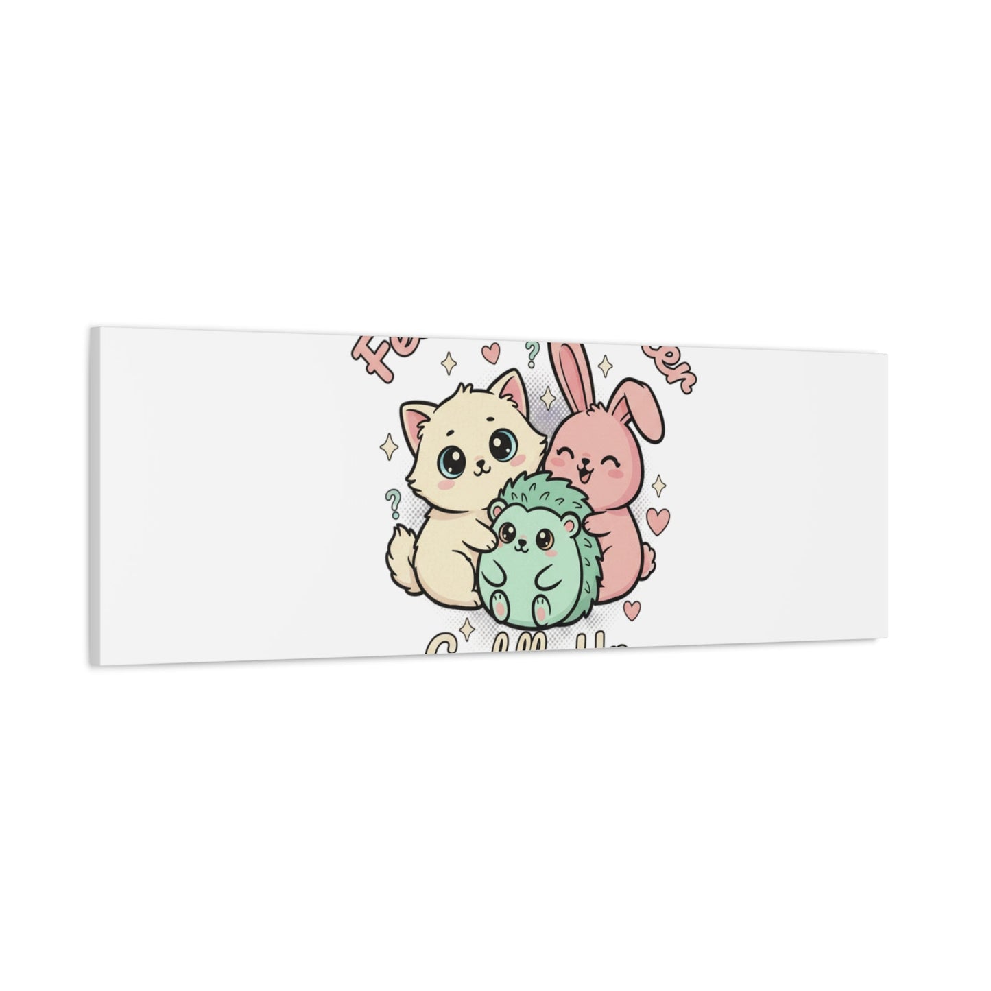 Feelings Matter Cuddle Up Canvas | Tiny Animals, Emotive Cute Animal Art - AKYCO