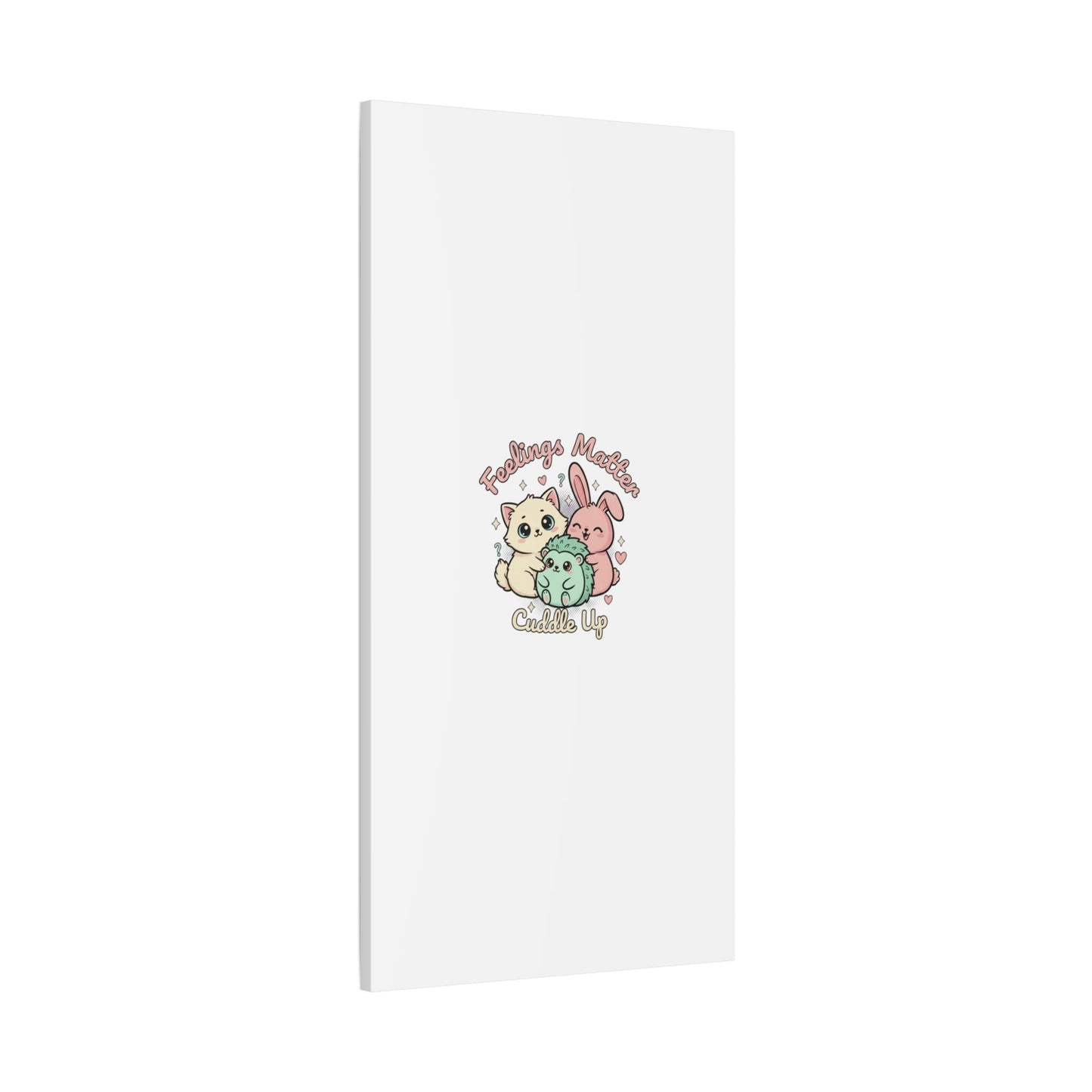 Feelings Matter Cuddle Up Canvas | Tiny Animals, Emotive Cute Animal Art - AKYCO