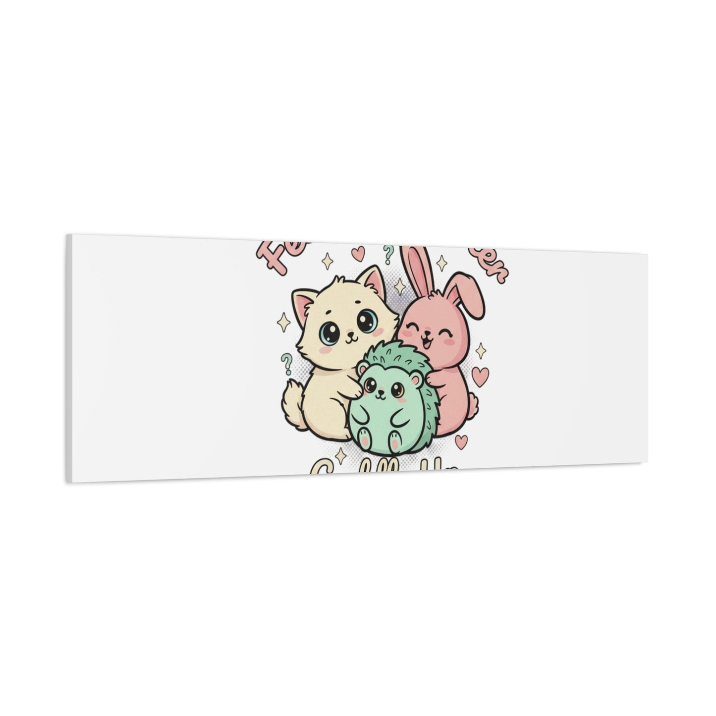 Feelings Matter Cuddle Up Canvas | Tiny Animals, Emotive Cute Animal Art - AKYCO