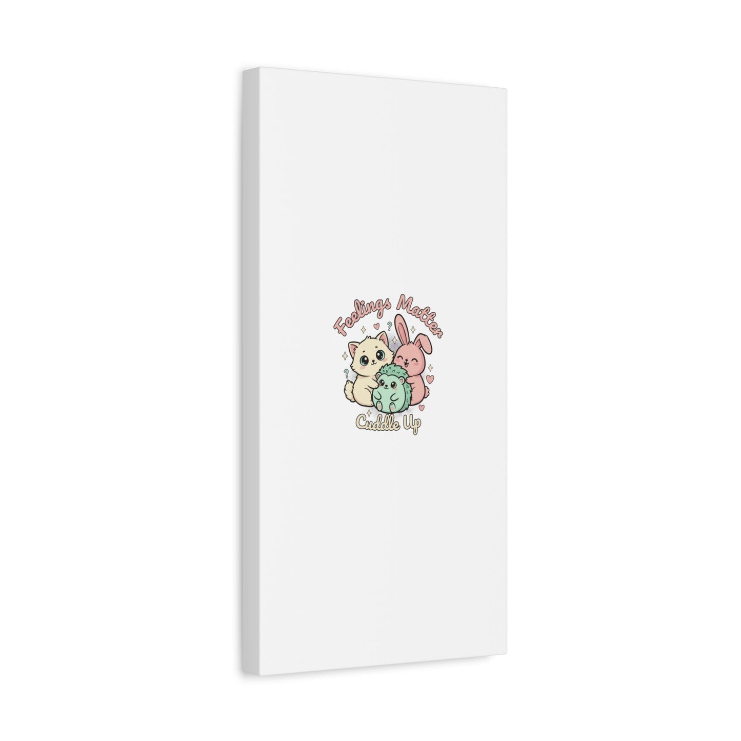 Feelings Matter Cuddle Up Canvas | Tiny Animals, Emotive Cute Animal Art - AKYCO