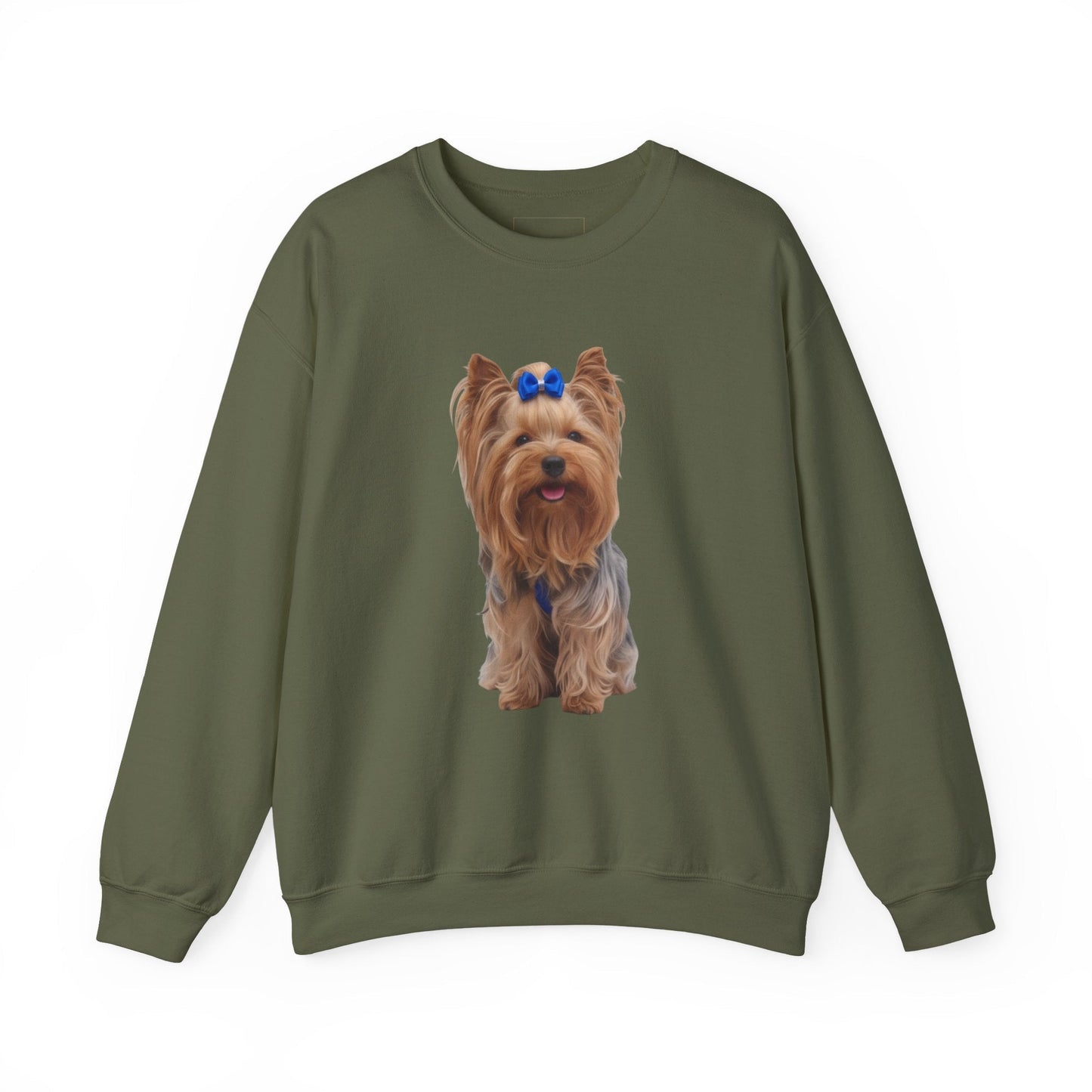 🐾 Felpa AKYCO Yorkshire Terrier con Ritratto di Aky e Impronte Blu, Rosse, Rosa e Verdi - AKYCO