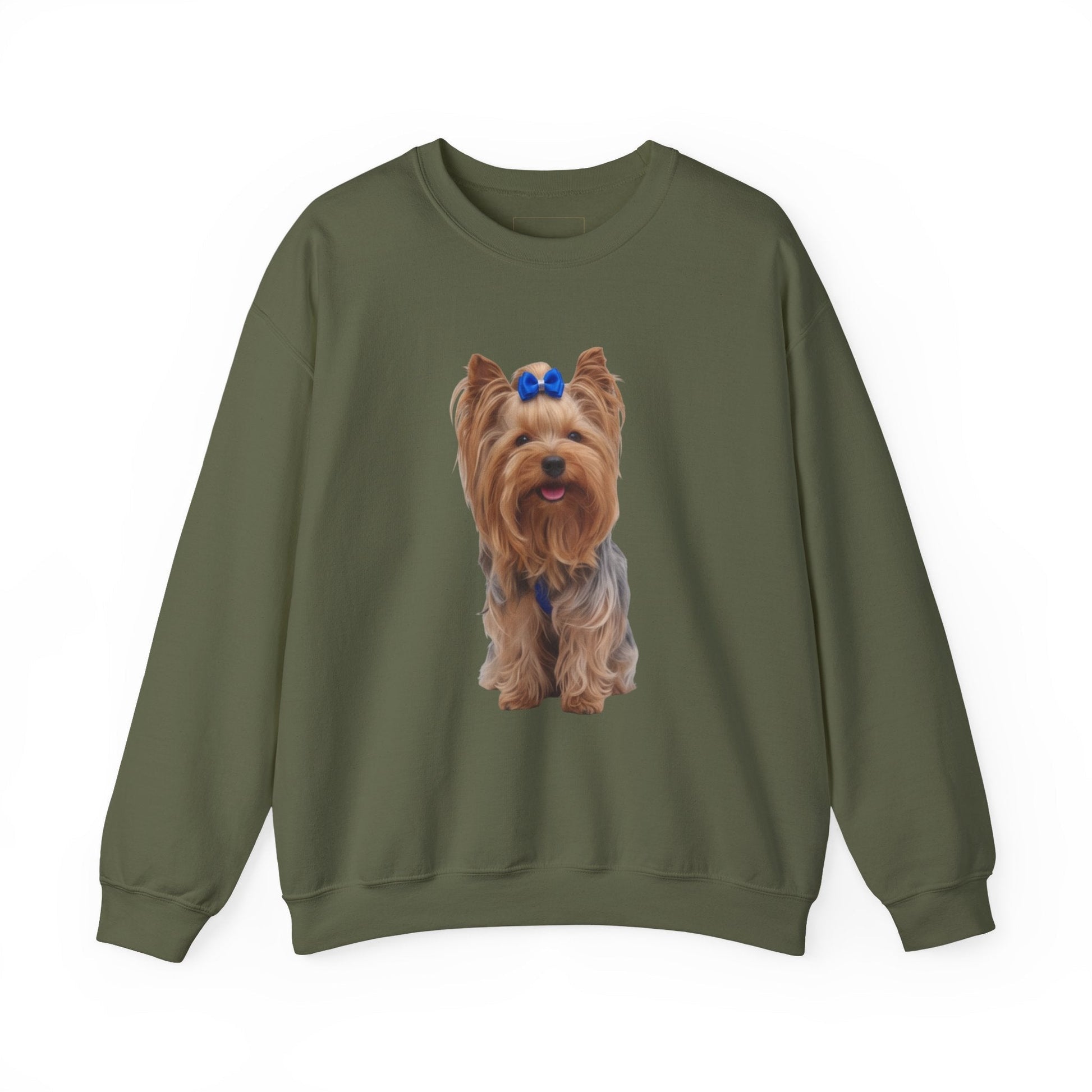 🐾 Felpa AKYCO Yorkshire Terrier con Ritratto di Aky e Impronte Blu, Rosse, Rosa e Verdi - AKYCO