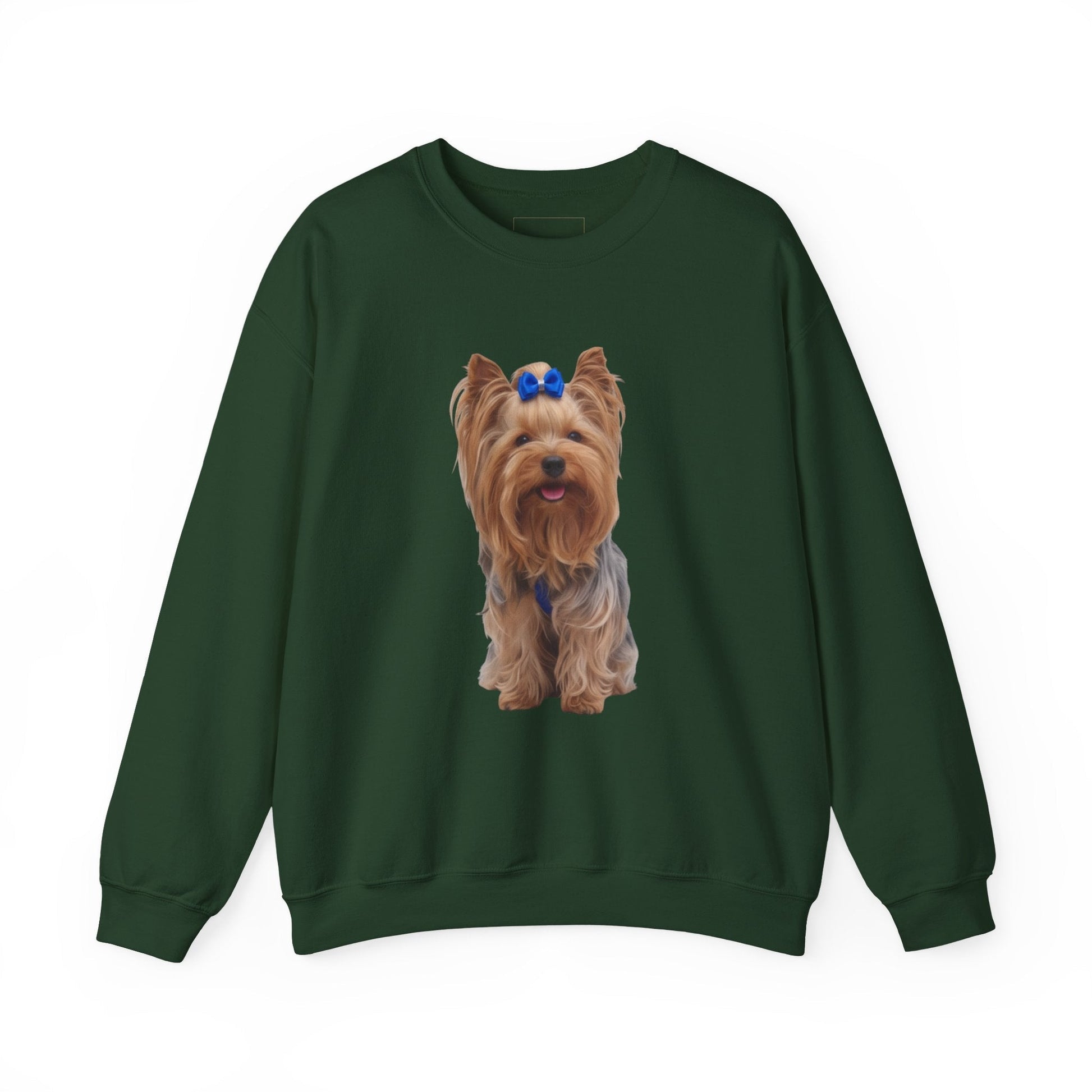 🐾 Felpa AKYCO Yorkshire Terrier con Ritratto di Aky e Impronte Blu, Rosse, Rosa e Verdi - AKYCO