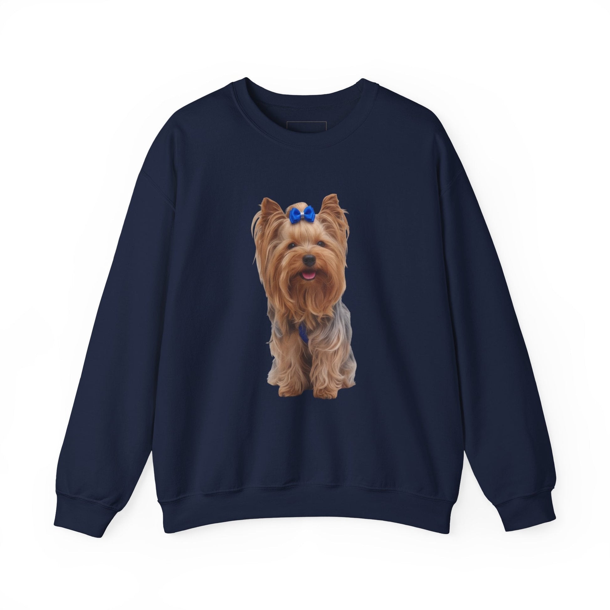 🐾 Felpa AKYCO Yorkshire Terrier con Ritratto di Aky e Impronte Blu, Rosse, Rosa e Verdi - AKYCO