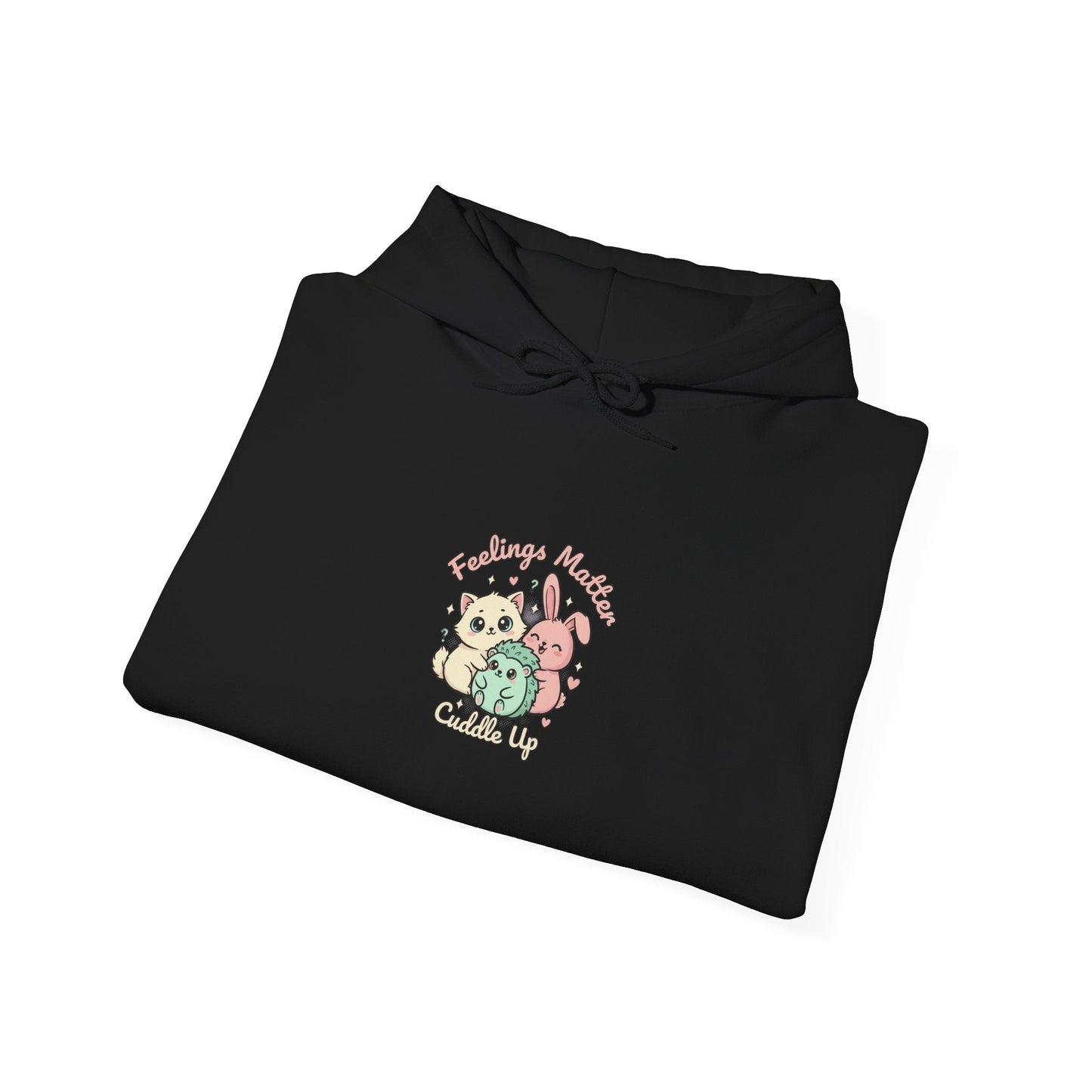 Felpa con Cappuccio Kawaii "Tiny Animals, Big Feelings" – Animaletti Emotivi Pastello - AKYCO