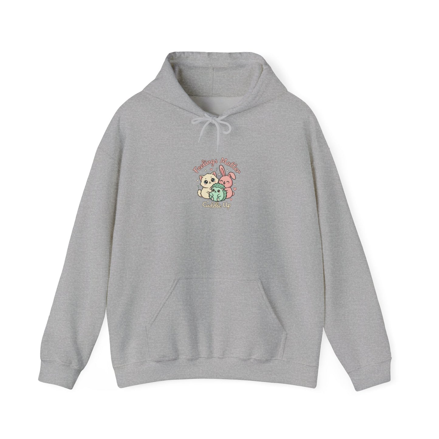Felpa con Cappuccio Kawaii "Tiny Animals, Big Feelings" – Animaletti Emotivi Pastello - AKYCO