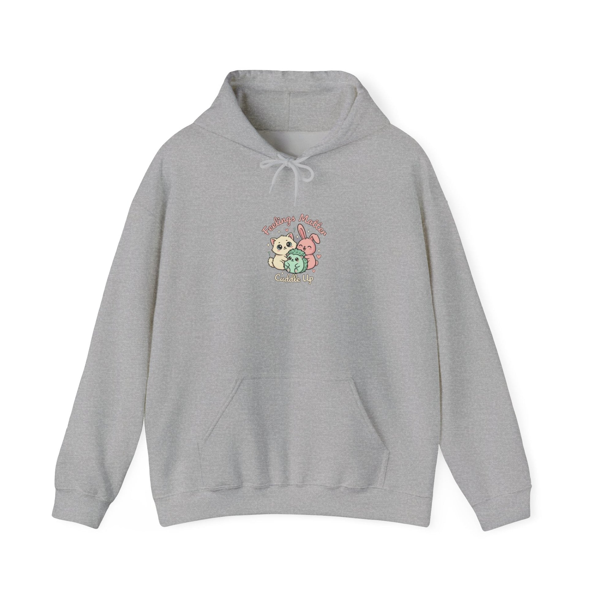 Felpa con Cappuccio Kawaii "Tiny Animals, Big Feelings" – Animaletti Emotivi Pastello - AKYCO