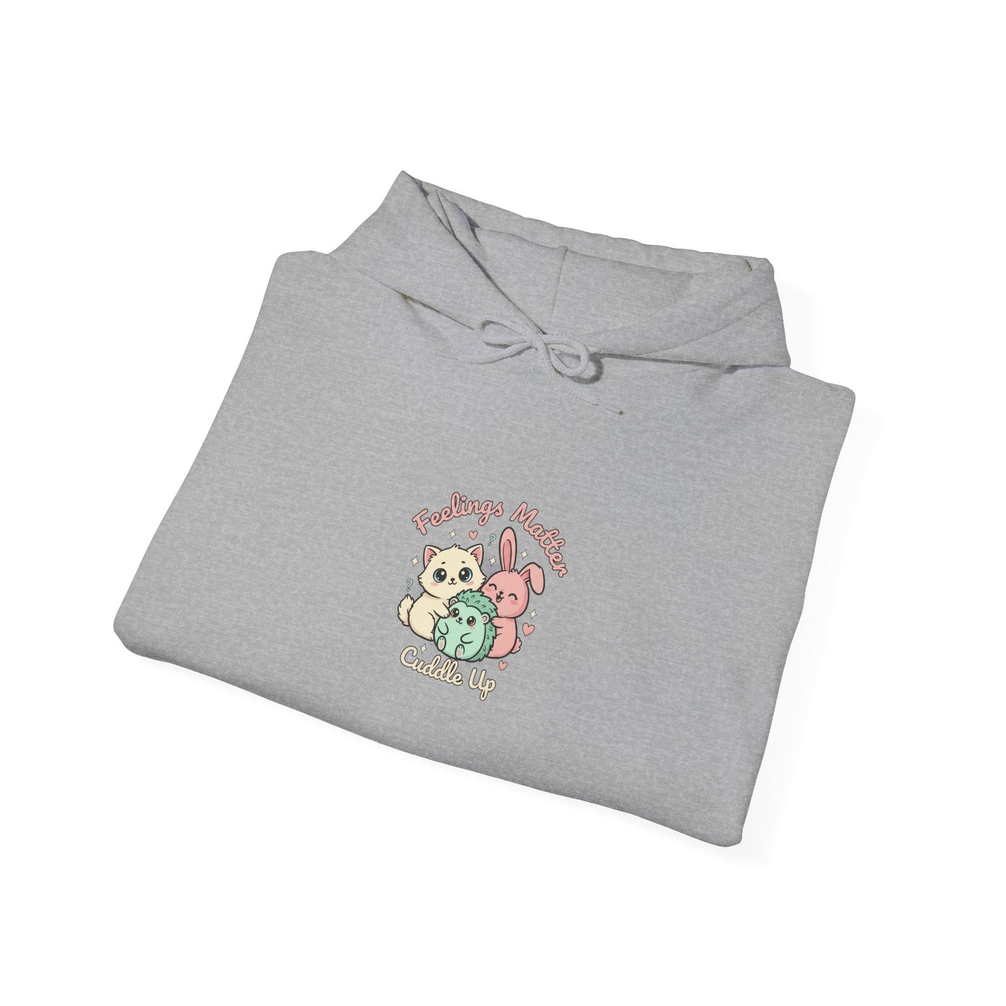 Felpa con Cappuccio Kawaii "Tiny Animals, Big Feelings" – Animaletti Emotivi Pastello - AKYCO