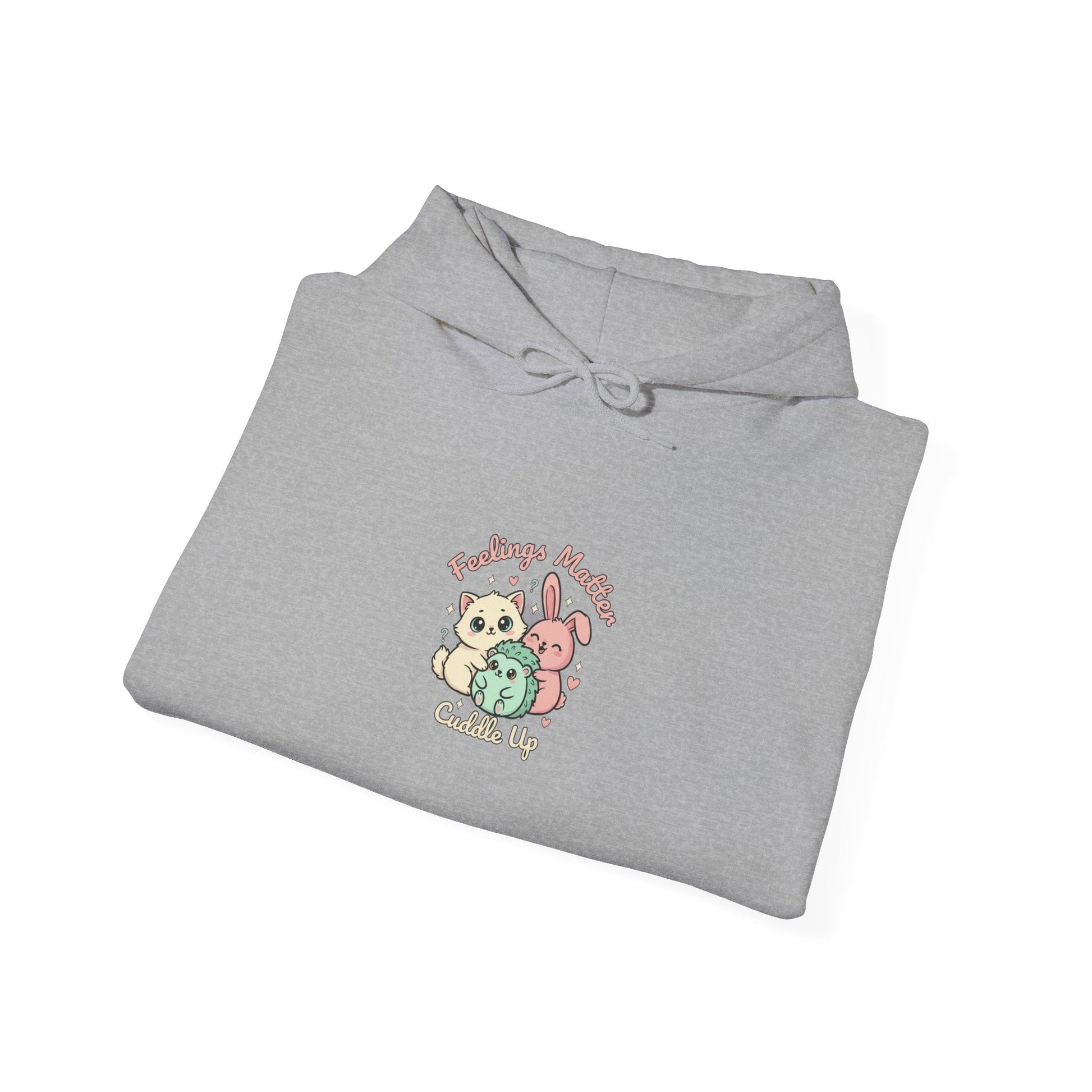 Felpa con Cappuccio Kawaii "Tiny Animals, Big Feelings" – Animaletti Emotivi Pastello - AKYCO