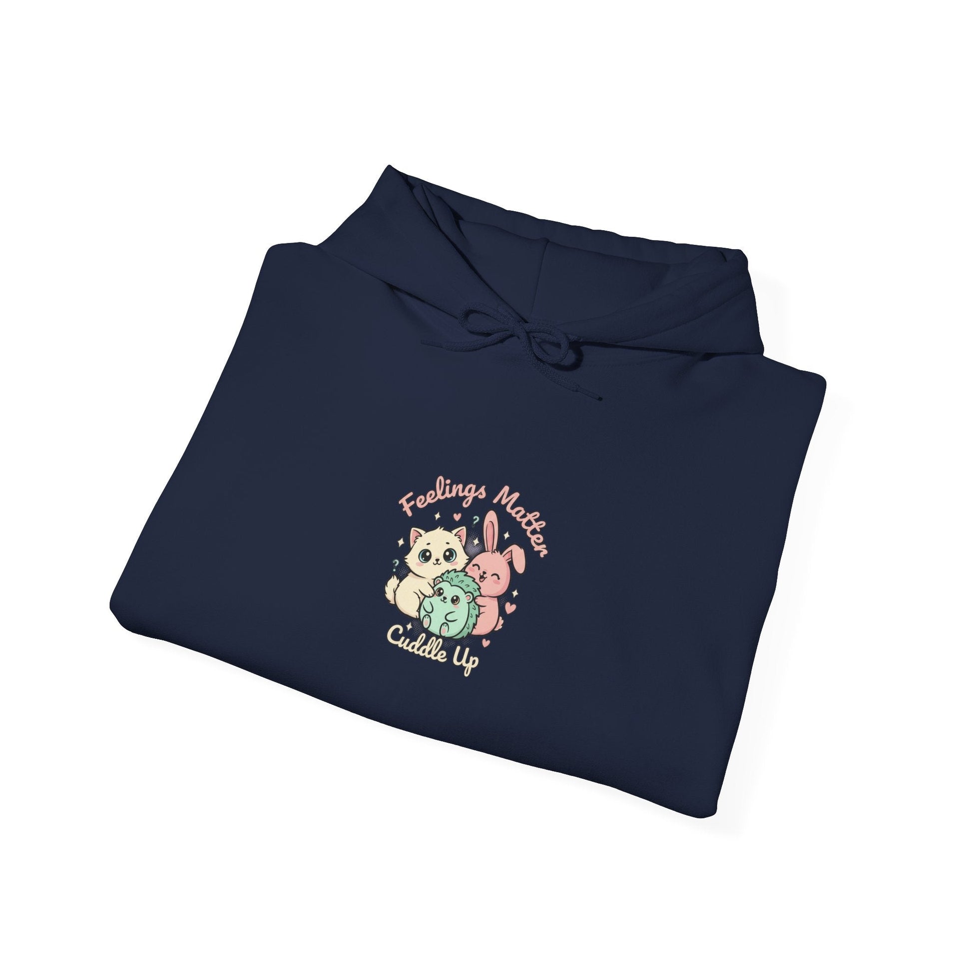 Felpa con Cappuccio Kawaii "Tiny Animals, Big Feelings" – Animaletti Emotivi Pastello - AKYCO