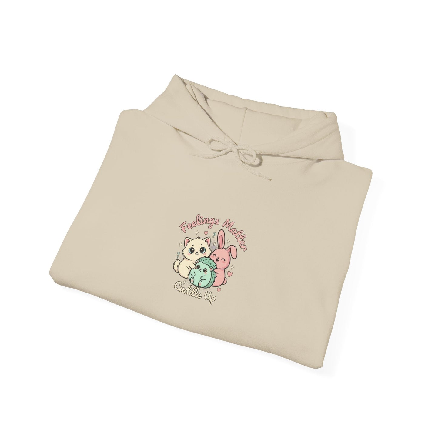 Felpa con Cappuccio Kawaii "Tiny Animals, Big Feelings" – Animaletti Emotivi Pastello - AKYCO