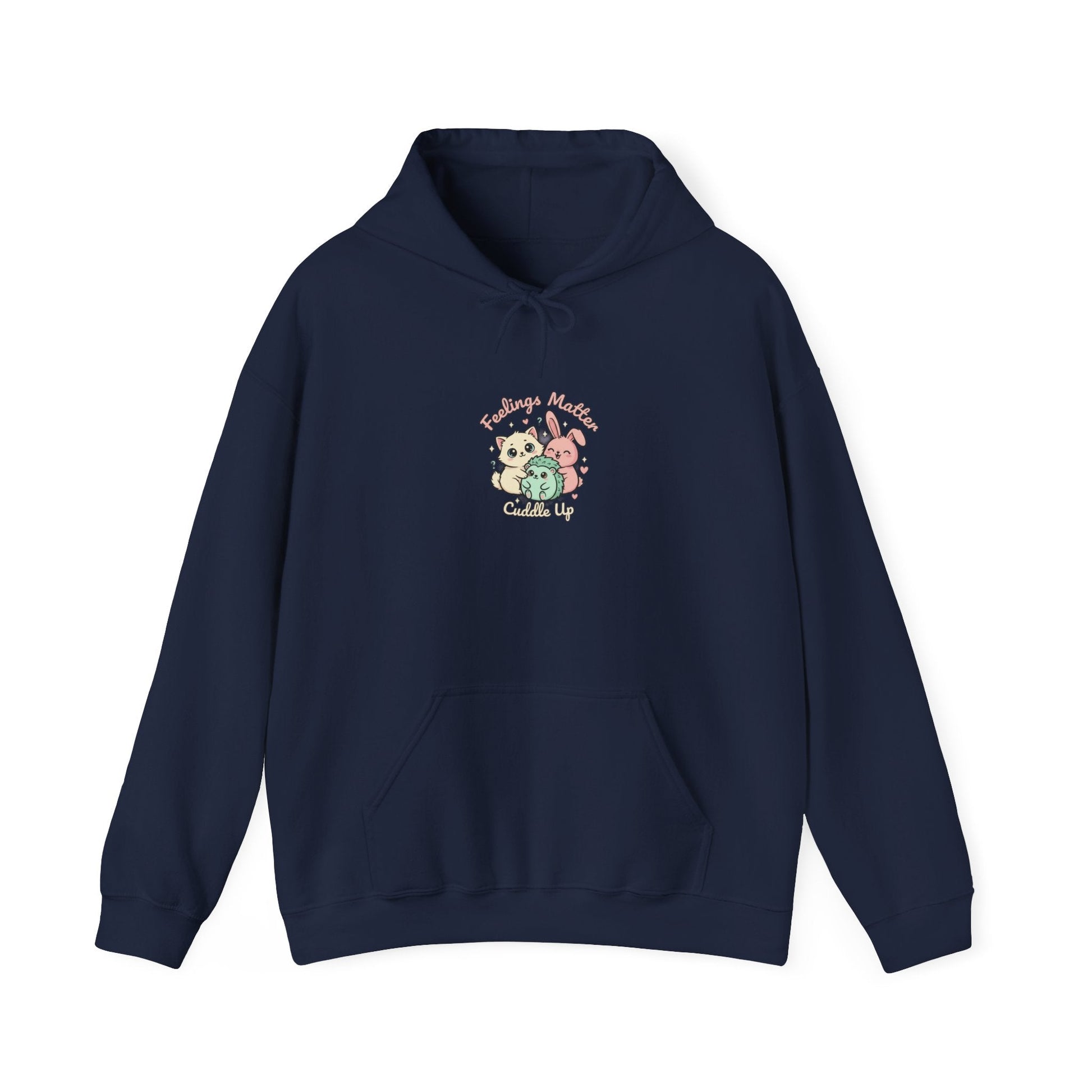 Felpa con Cappuccio Kawaii "Tiny Animals, Big Feelings" – Animaletti Emotivi Pastello - AKYCO