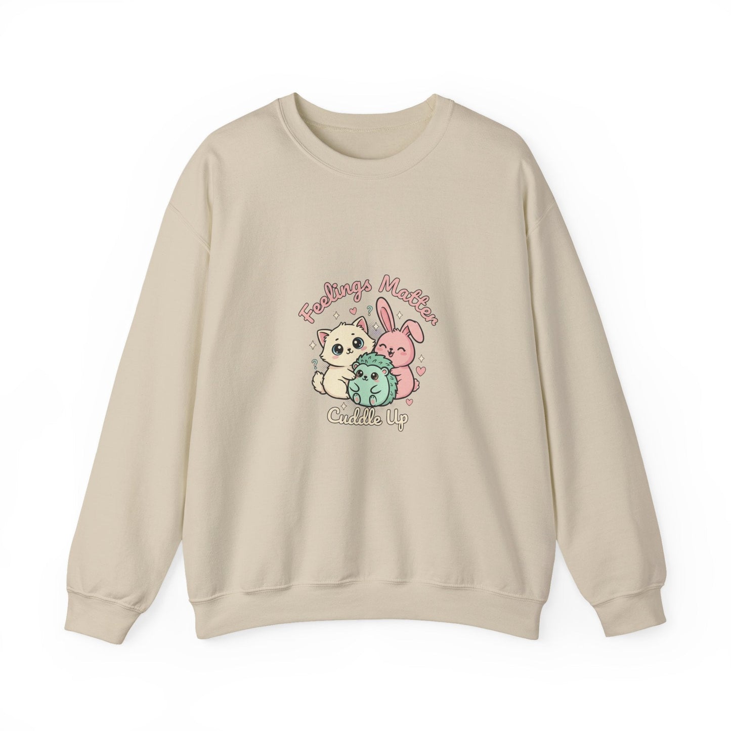 Felpa Girocollo Kawaii Critters Emotivi | Tiny Animals Big Feelings – Arte Pastello Animaletti - AKYCO